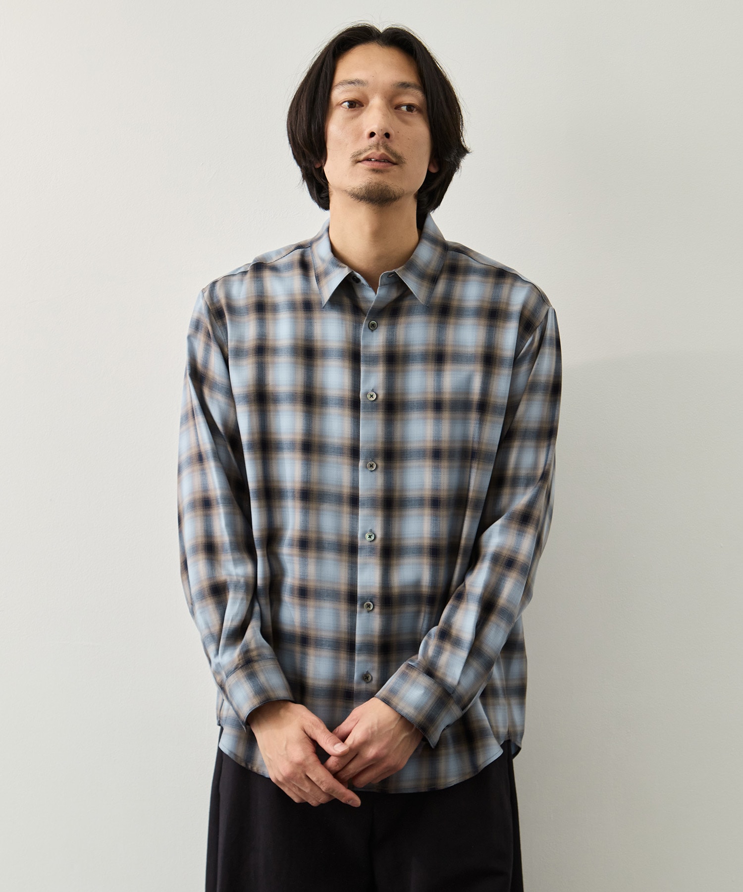 キュプラアムンゼンオンブレチェックシャツ KEY TIMEZ