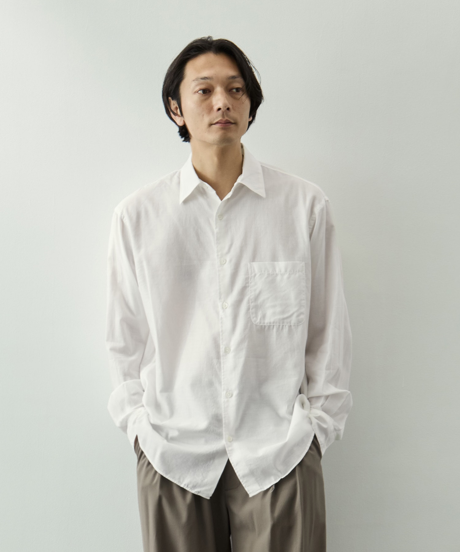 Cotton Silk Twill Garment-dyed Loosed Shirt YOKE