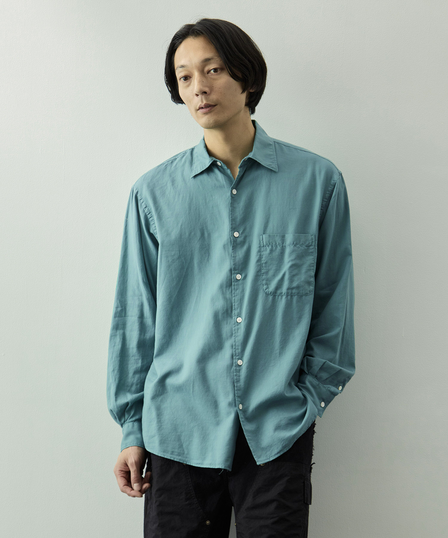 Cotton Silk Twill Garment-dyed Loosed Shirt YOKE