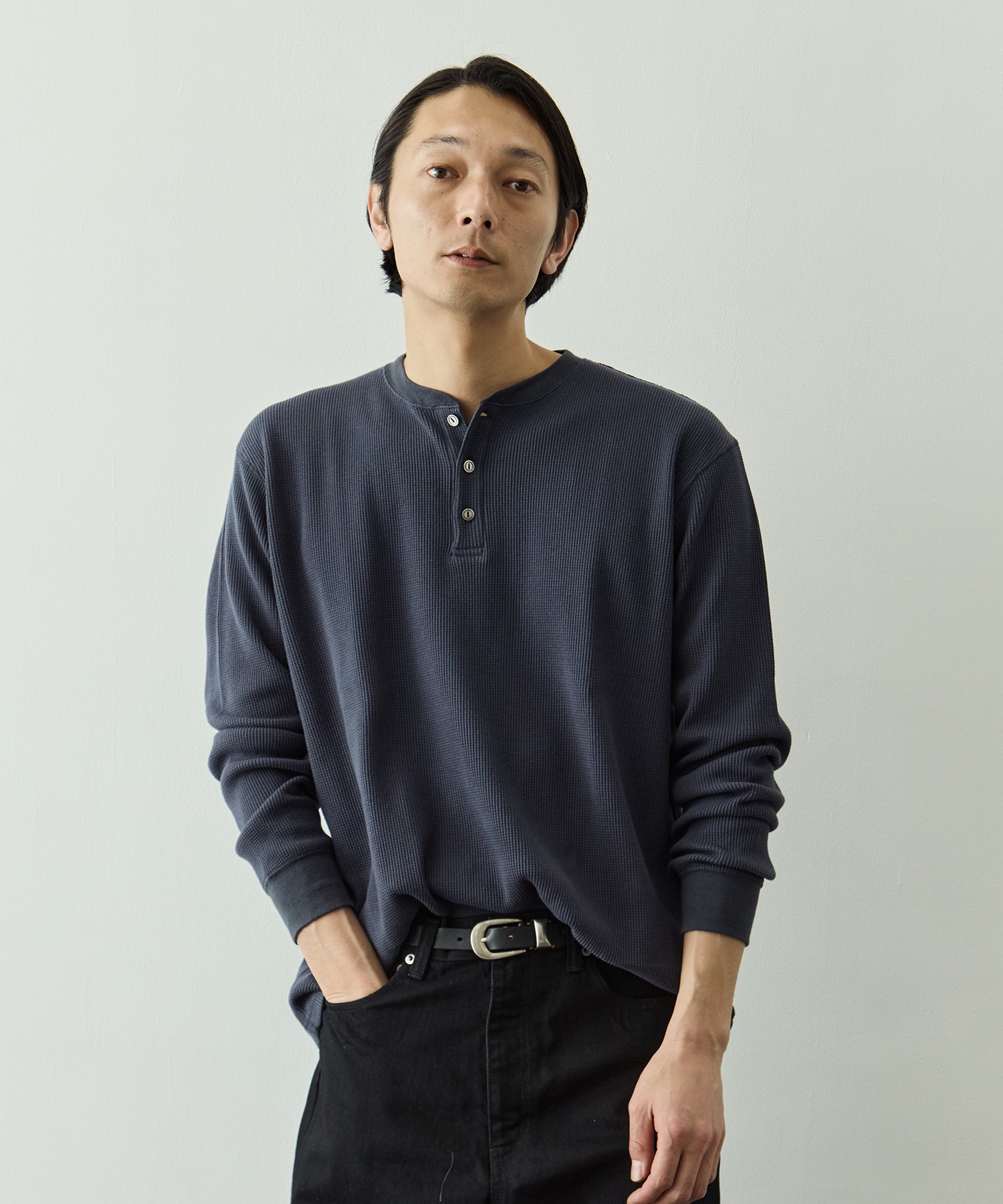 ソフトワッフルヘンリーTee L/S KEY TIMEZ