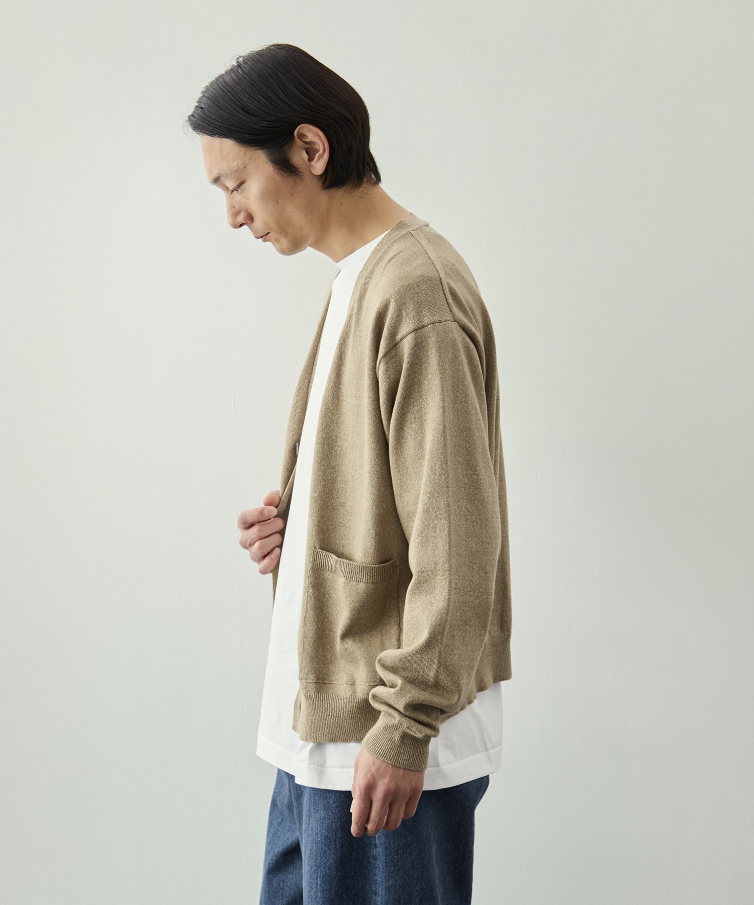 コットンリネンニットカーディガン KEY TIMEZ