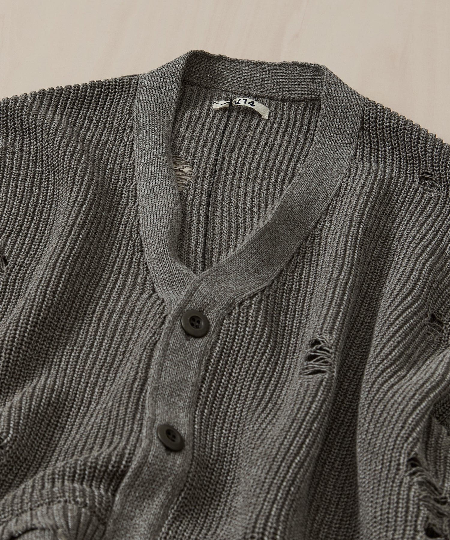 Destroyed Knit Cardigan KHOKI