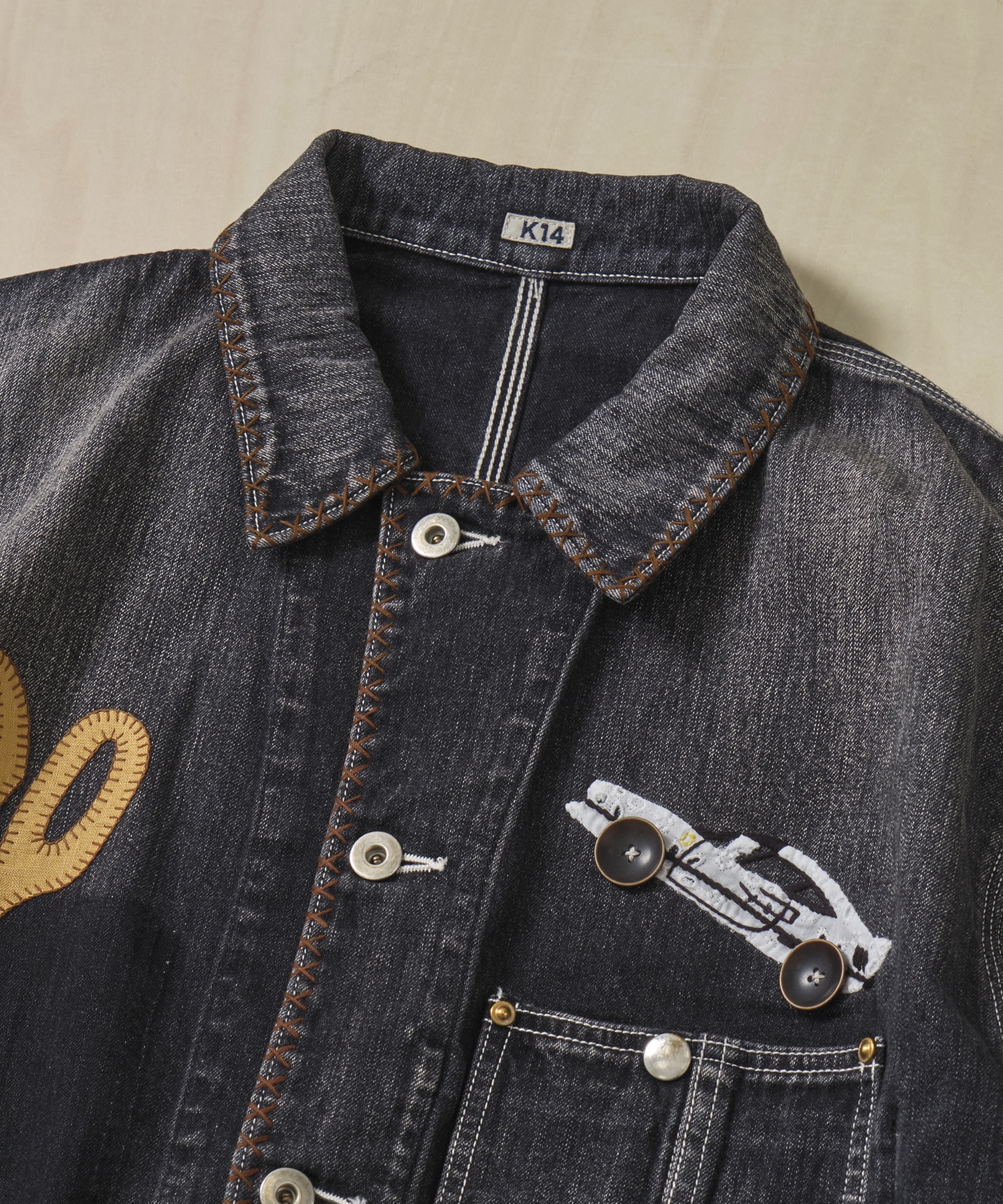 Hand-Embroidered Denim Coverall KHOKI