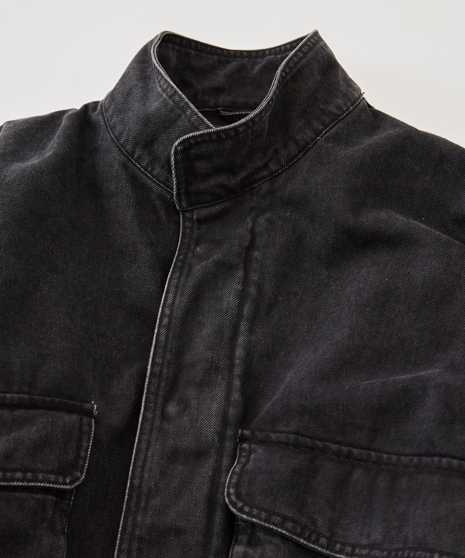 Suface Dyed Denim Stand Collar Blouson YOKE