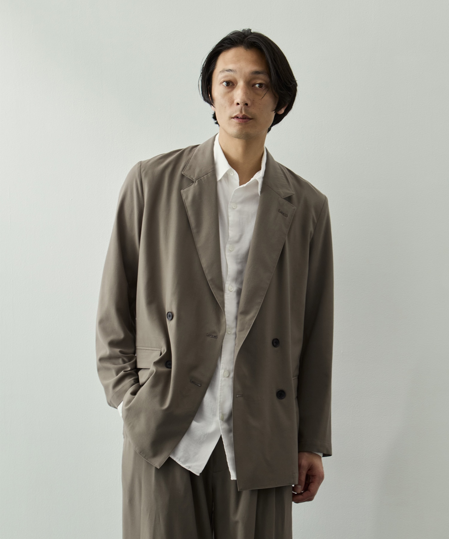 Wool Washer Tropical Double Breasted Jacket YOKE