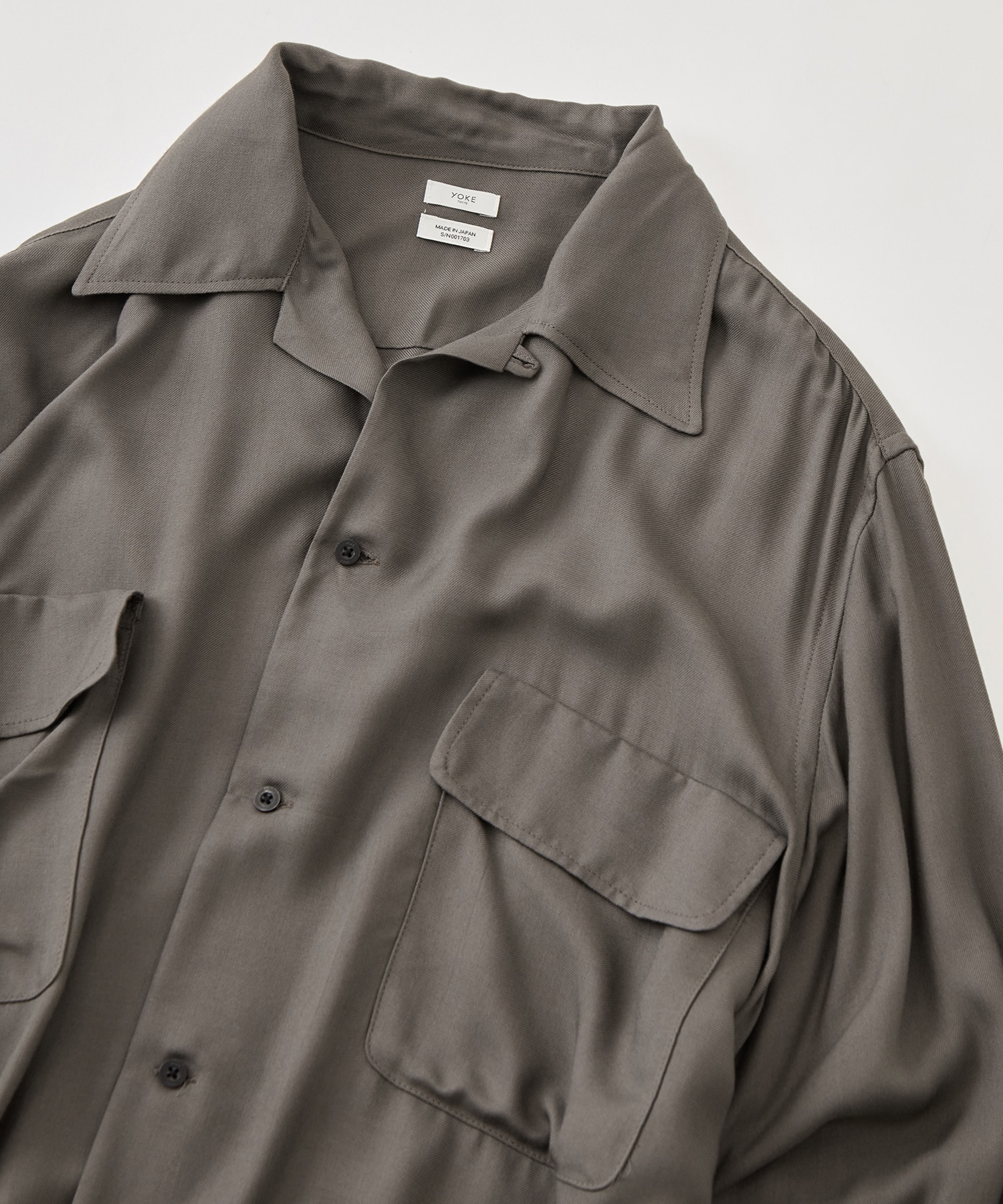 Modal Double Pocket Open Collar Shirt YOKE