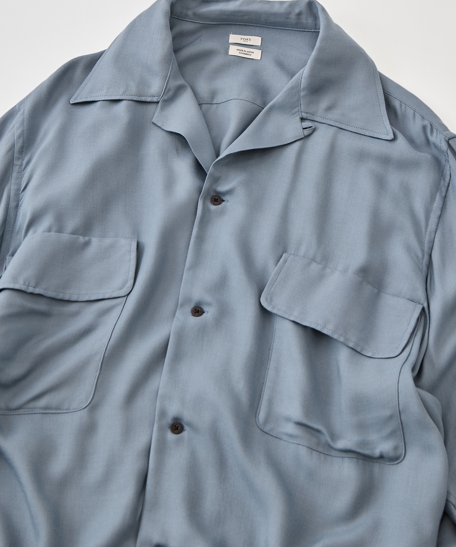 Modal Double Pocket Open Collar Shirt YOKE