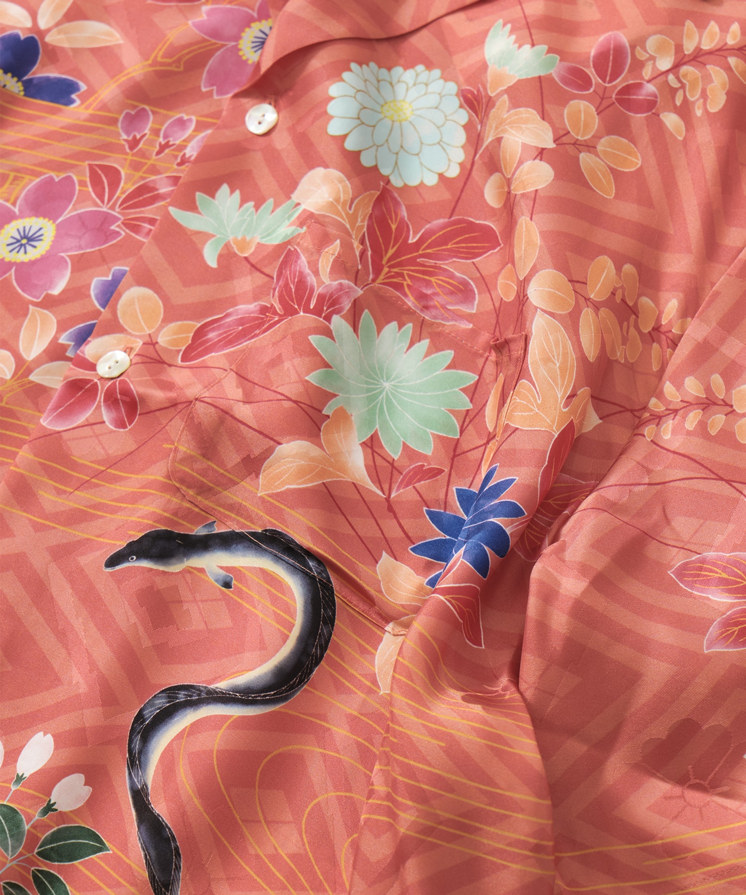 SILK CUPRO SHORT SLEEVE ALOHA SHIRT NIPOALOHA