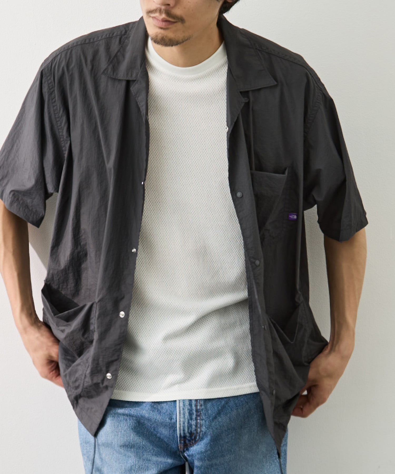 Nylon Taffeta Field S/S Shirt THE NORTH FACE Purple Label
