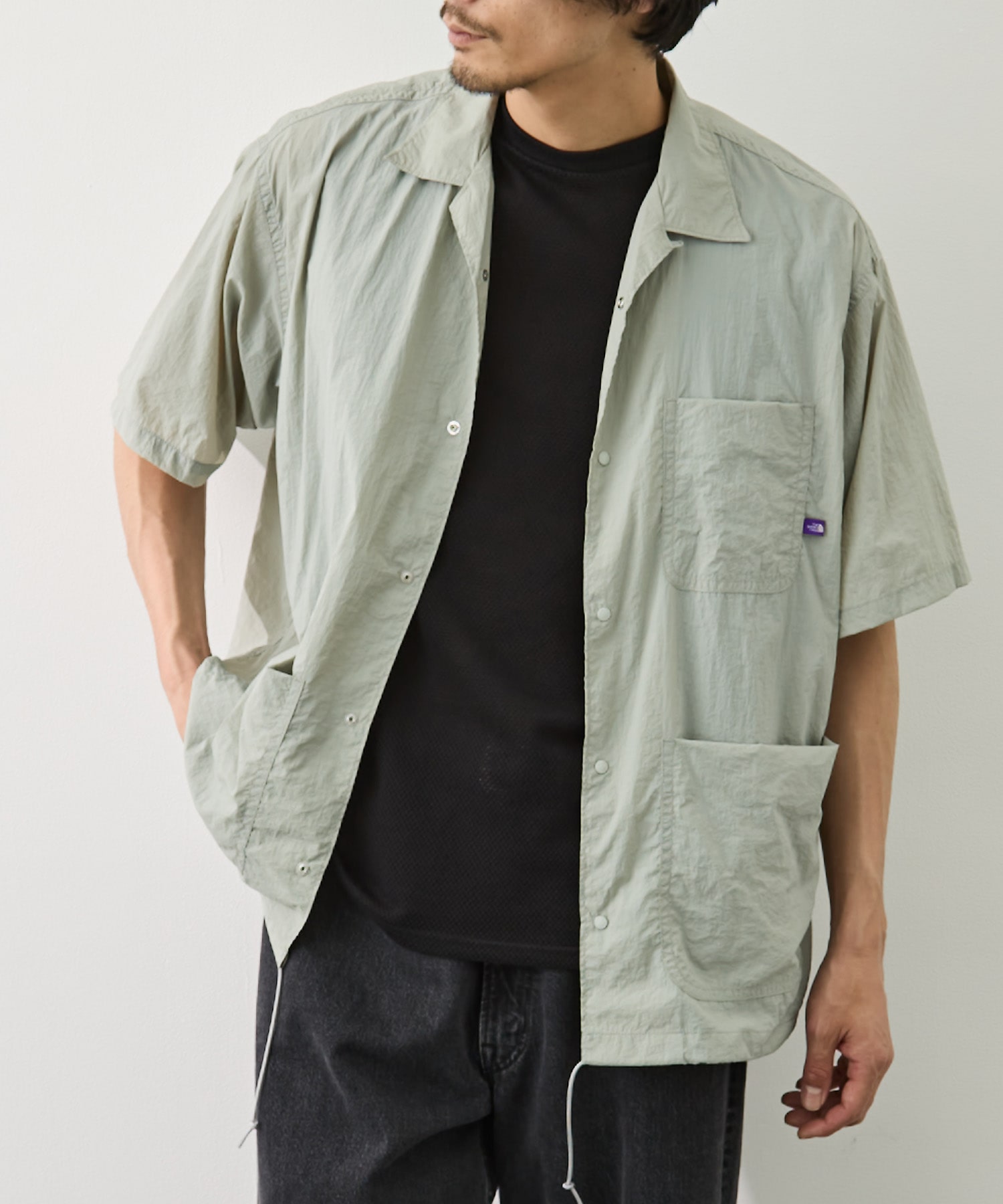 Nylon Taffeta Field S/S Shirt THE NORTH FACE Purple Label