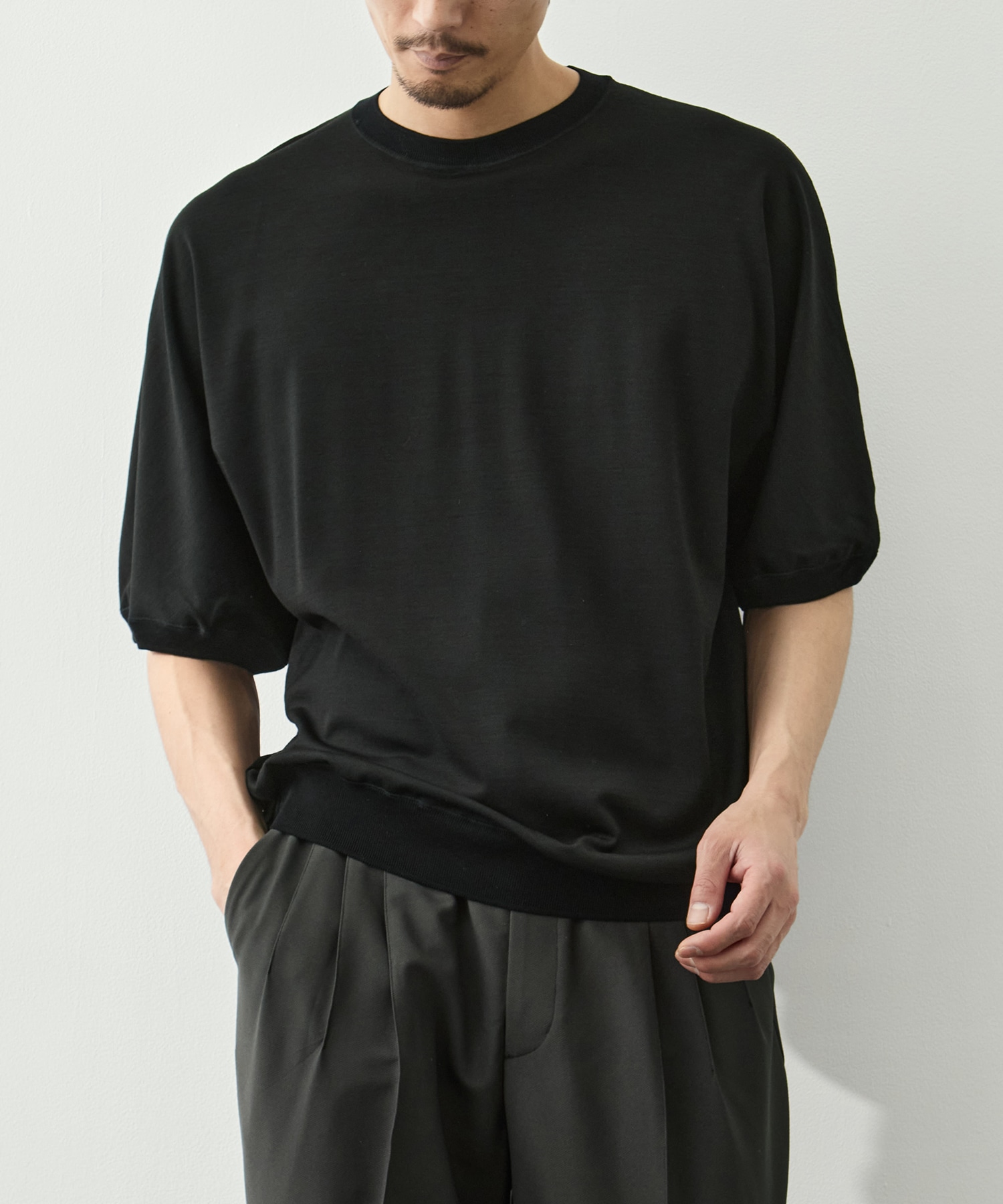 Knit Crew Neck Half Sleeve Pull Over GOOD PEOPLE GOOD STITCHING GOOD PRODUCT