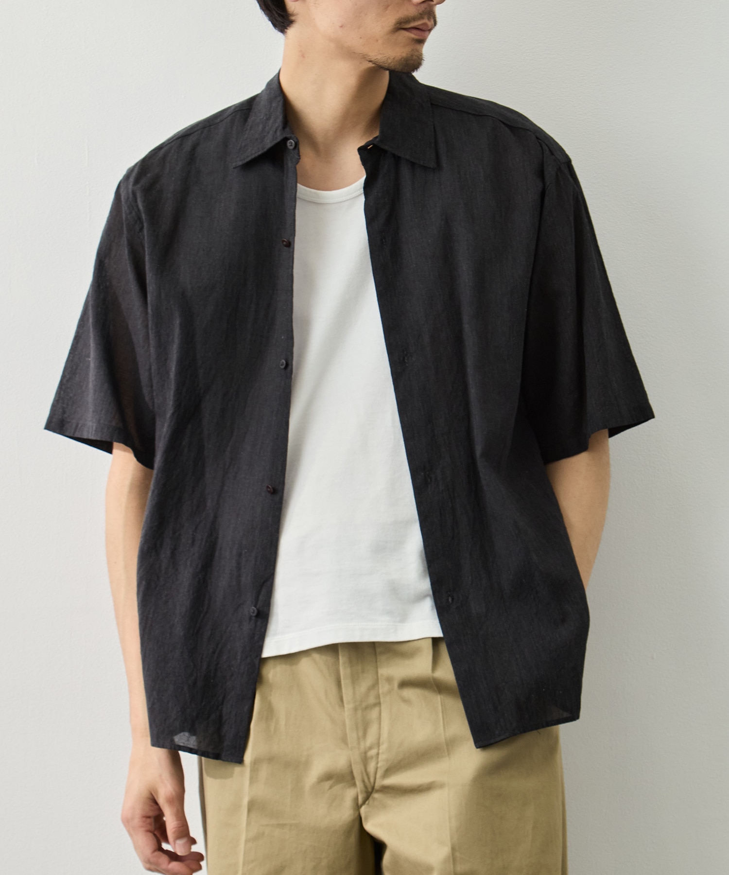 Silk-Co Voile Half-Sleeve Shirt blurhms