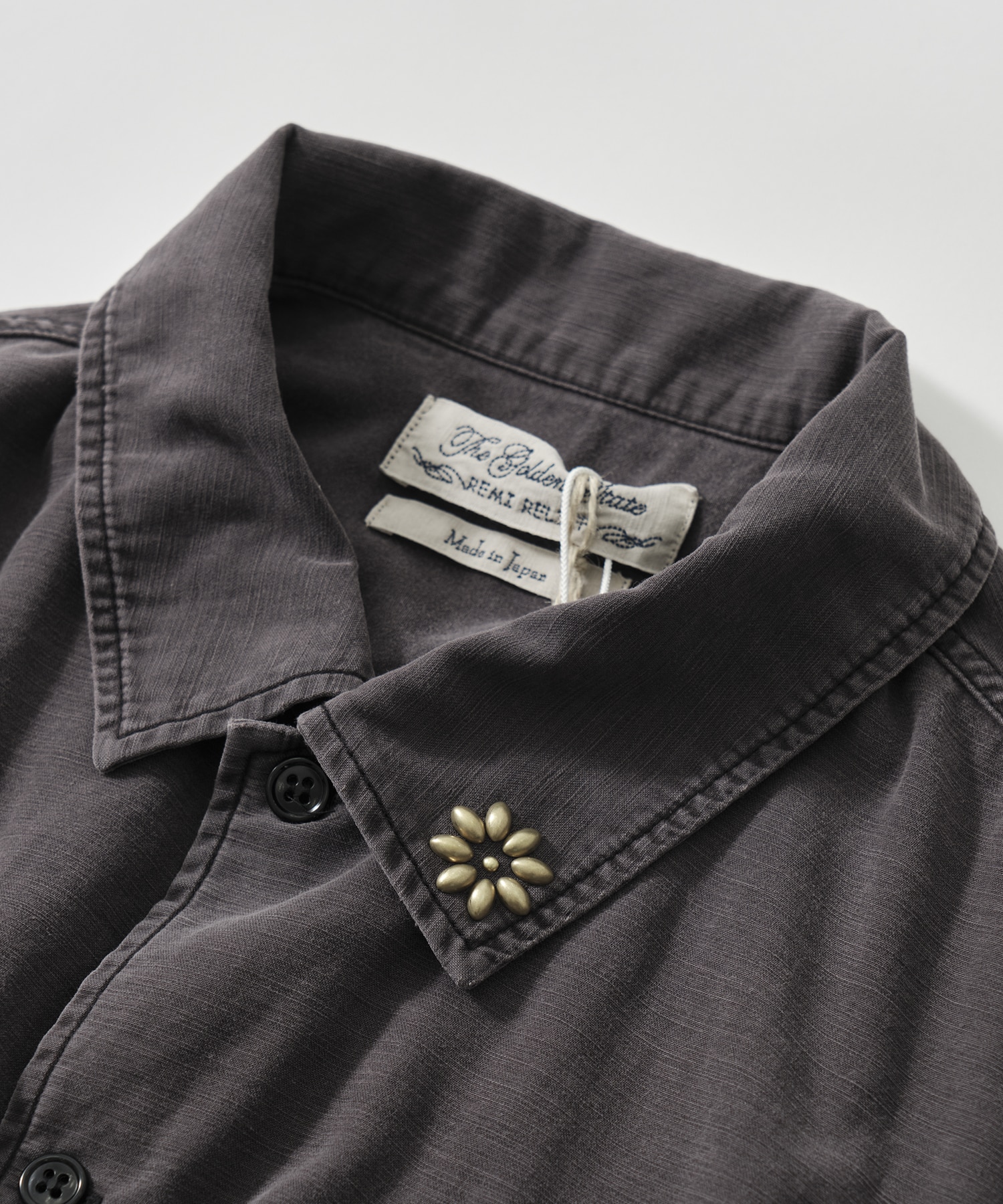 WIDE MILITARY S/S SHIRT(小花スタッズ) REMI RELIEF