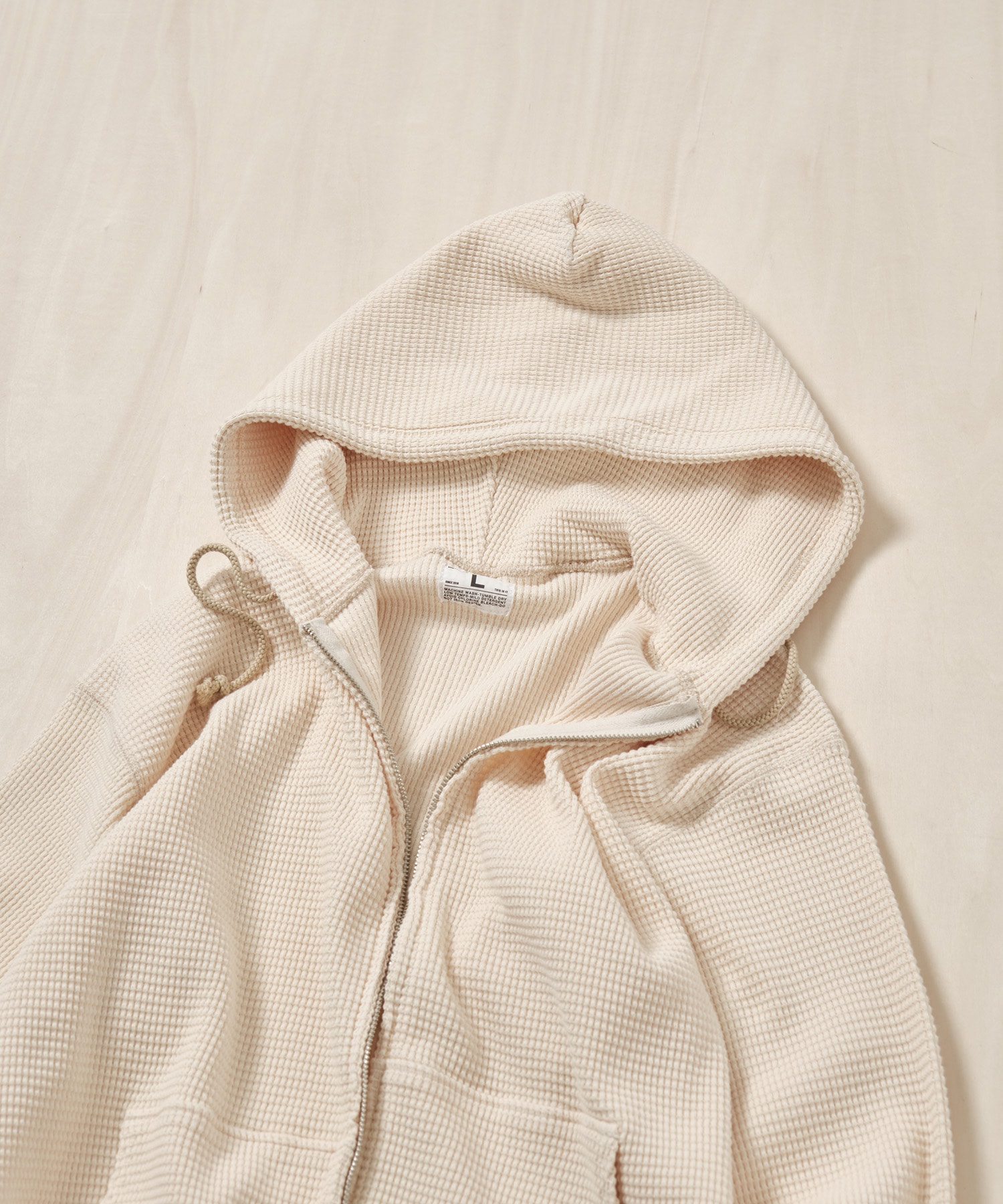 WAFFLE SWEAT HOODED ZIP MASSES