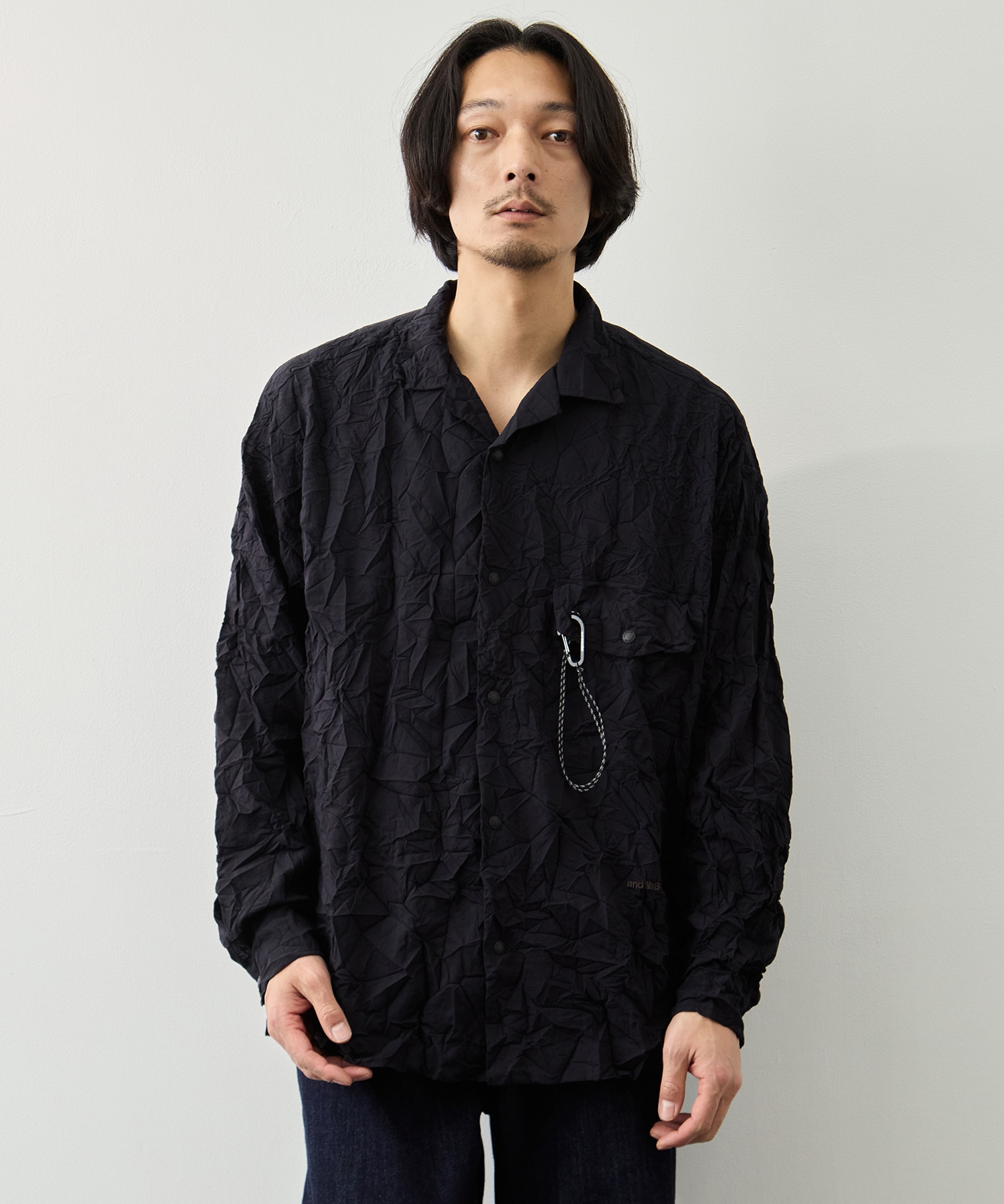 washer pleated open LS shirt and wander