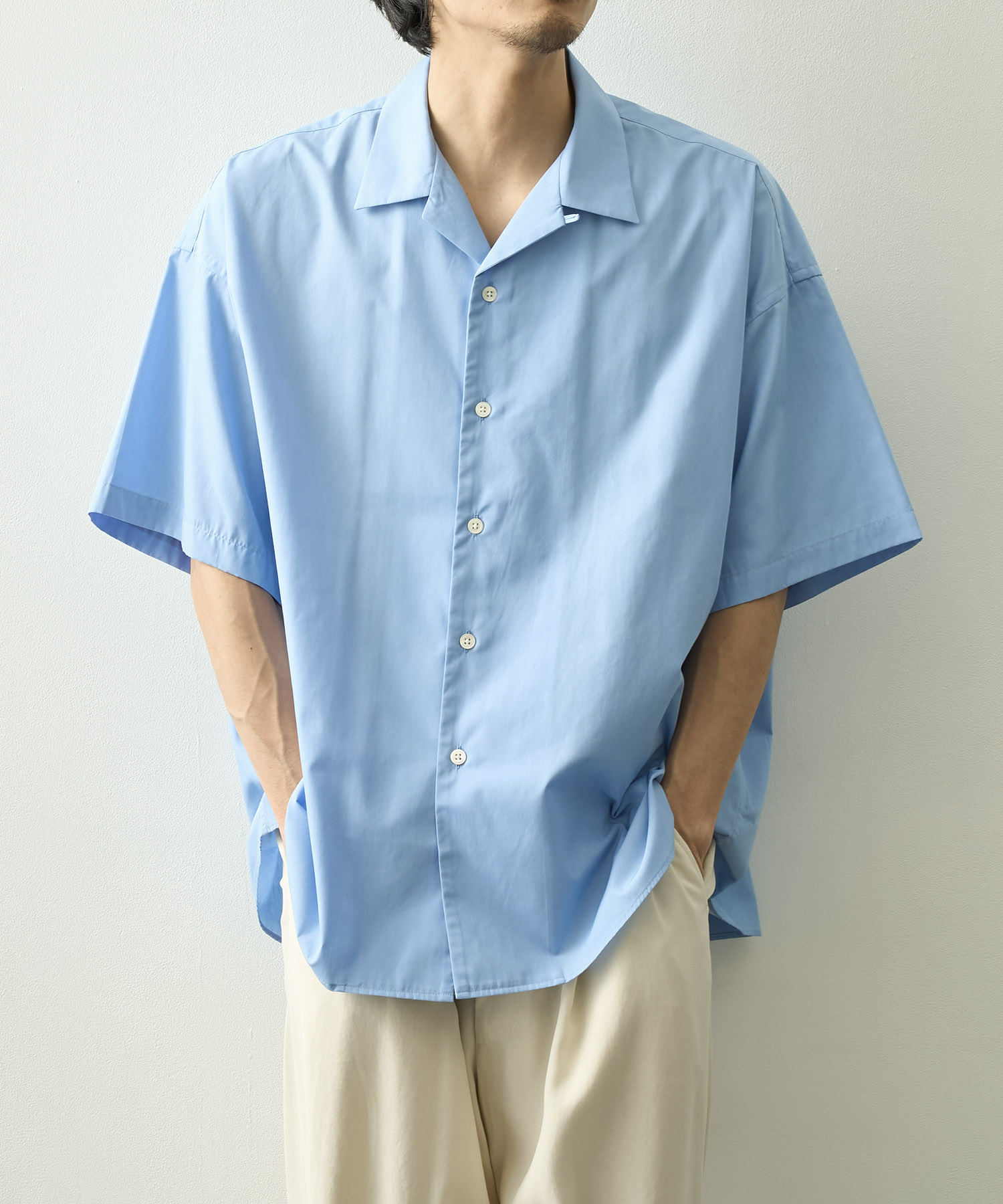 P/C OPEN COLLAR SS SHIRT S.F.C