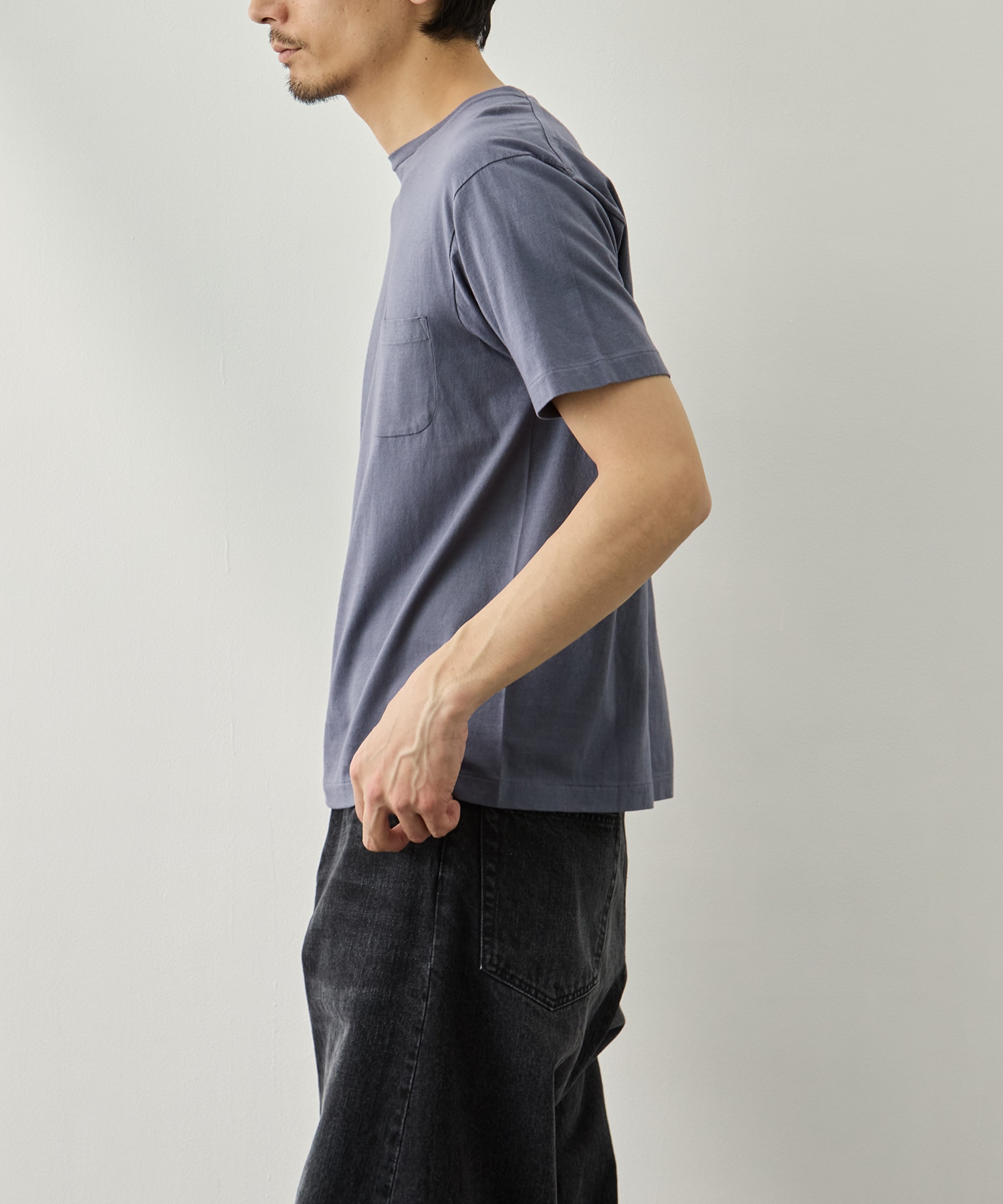 度詰めTシャツ　ポケット付き YAECA
