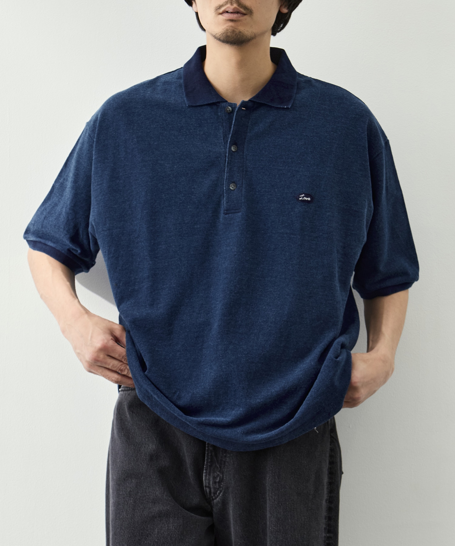 PC-006-3349-0040/BLUE/H/W INDIGO POLO SHIRT PORTER CLASSIC