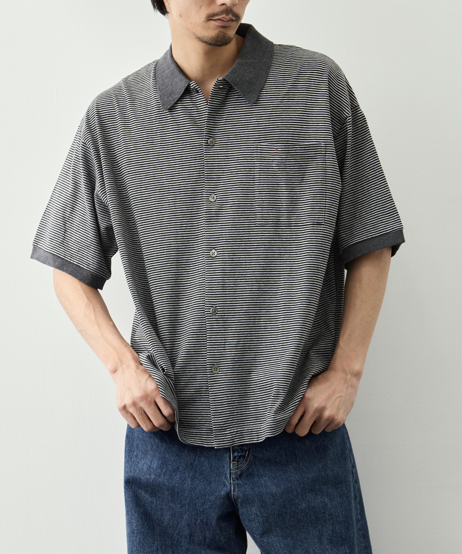 PC-006-3998-0015/G.BK/H.W BTNK BRDR OPN POLO SH PORTER CLASSIC