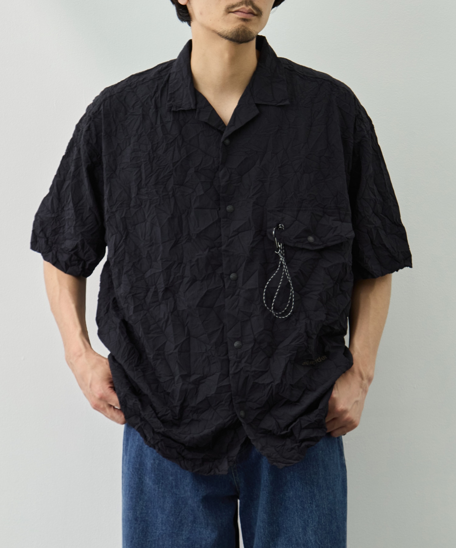 washer pleated open SS shirt and wander