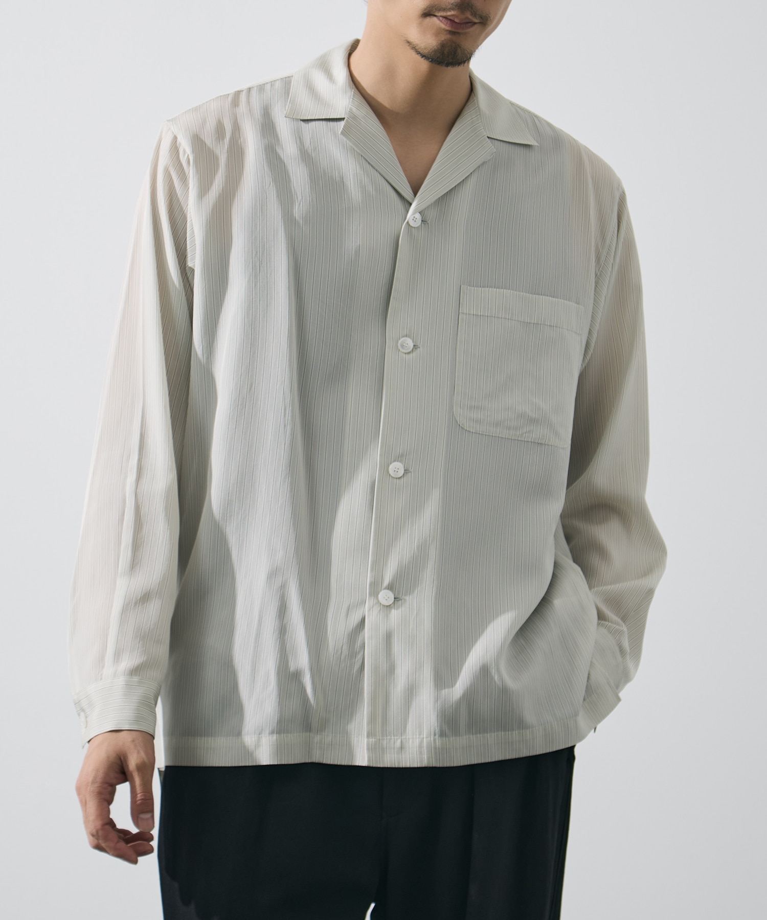 ACETATE CUPRO STRIPE PJ SHIRT YLEVE
