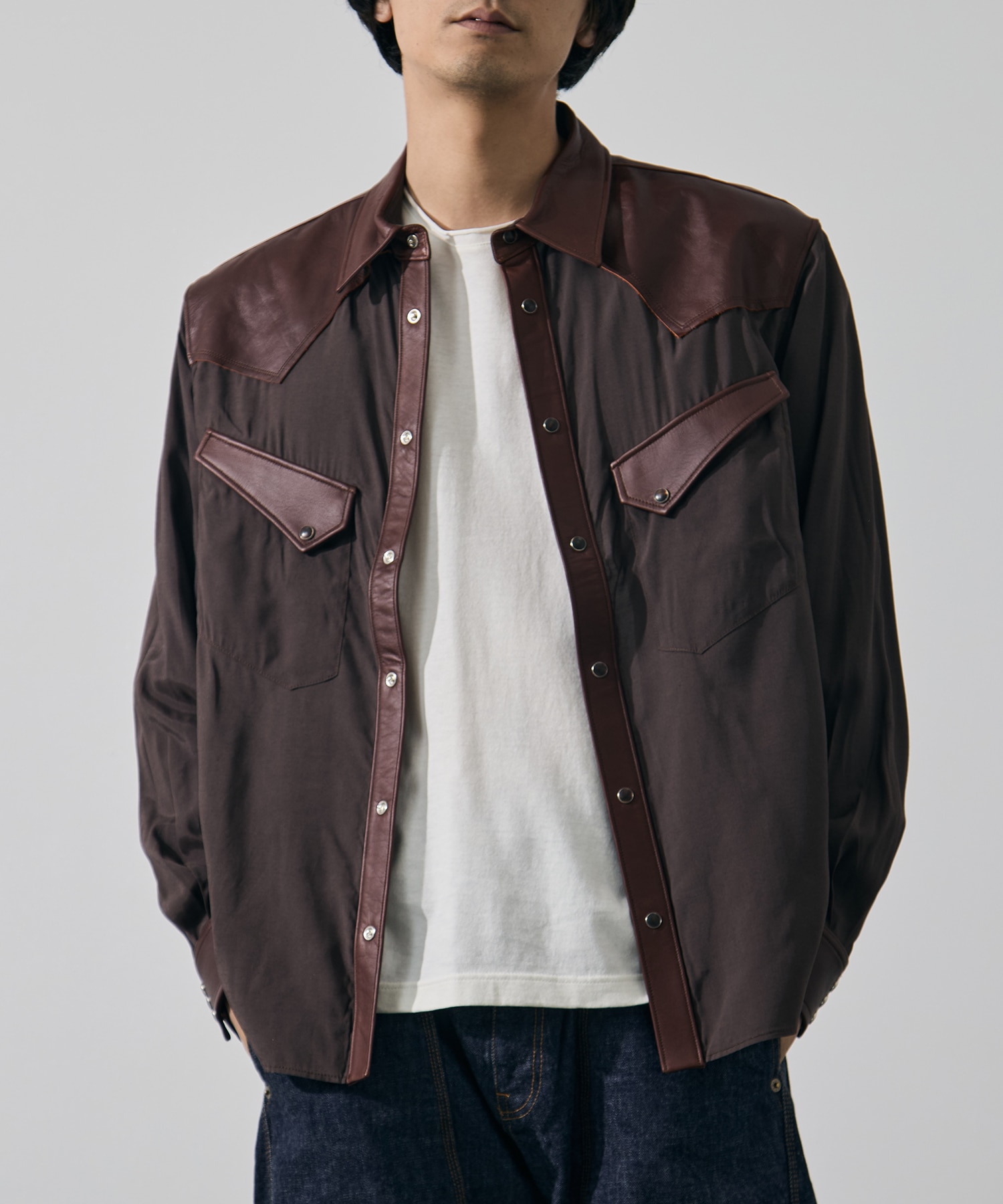 Western leather shirt KHOKI