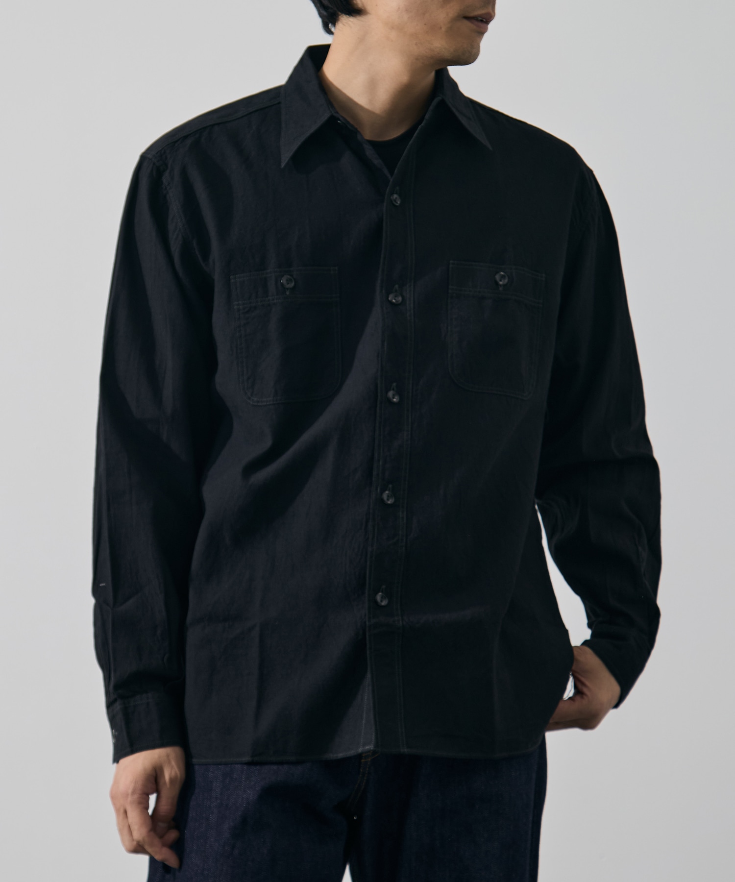 BLACK CHAMBRAY WORK SHIRT BUZZ RICKSON'S