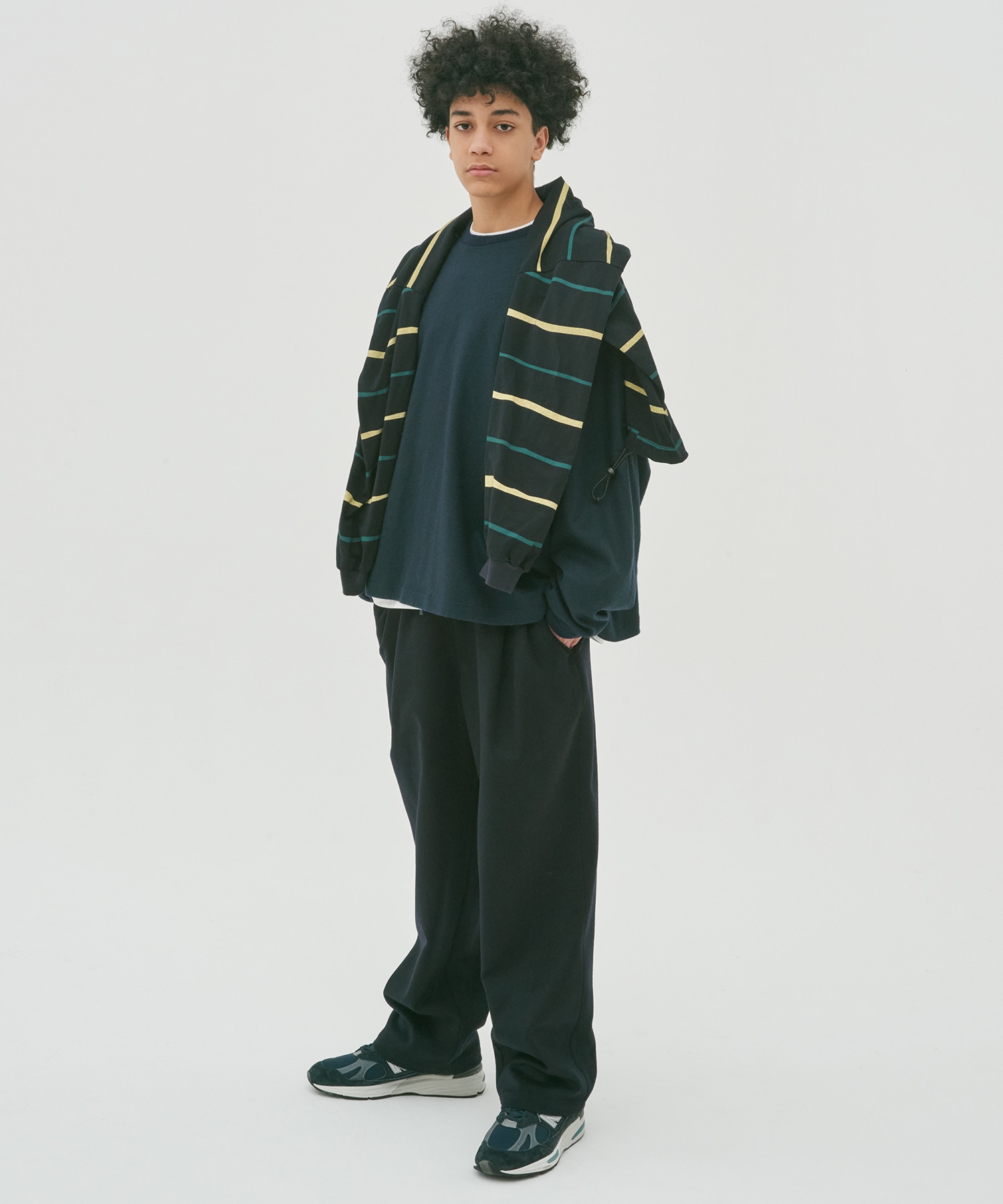 SUPER BIG STRIPE LS TEE (W/DRAWSTRINGS) S.F.C
