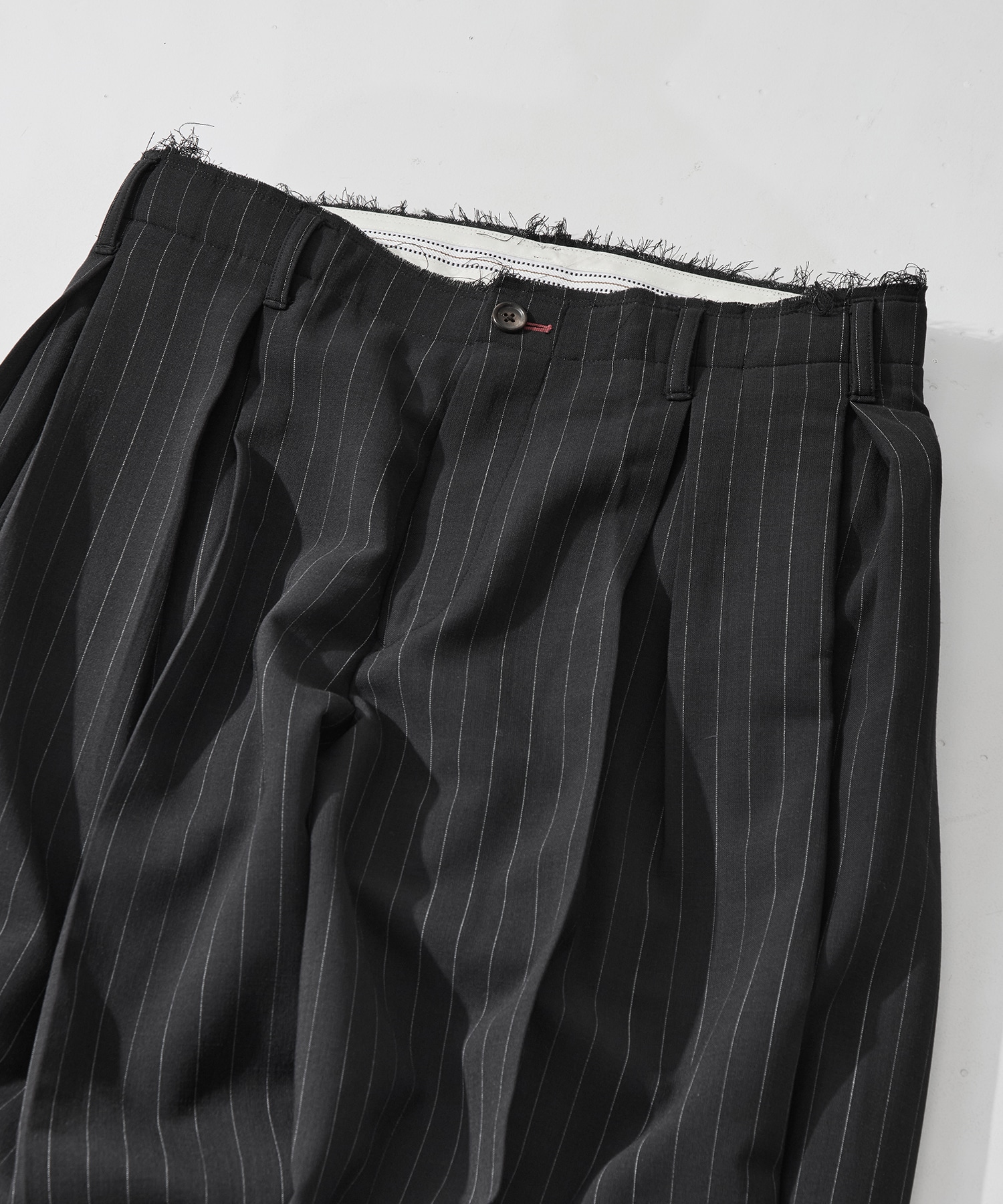 Pleats bonded wool pants KHOKI