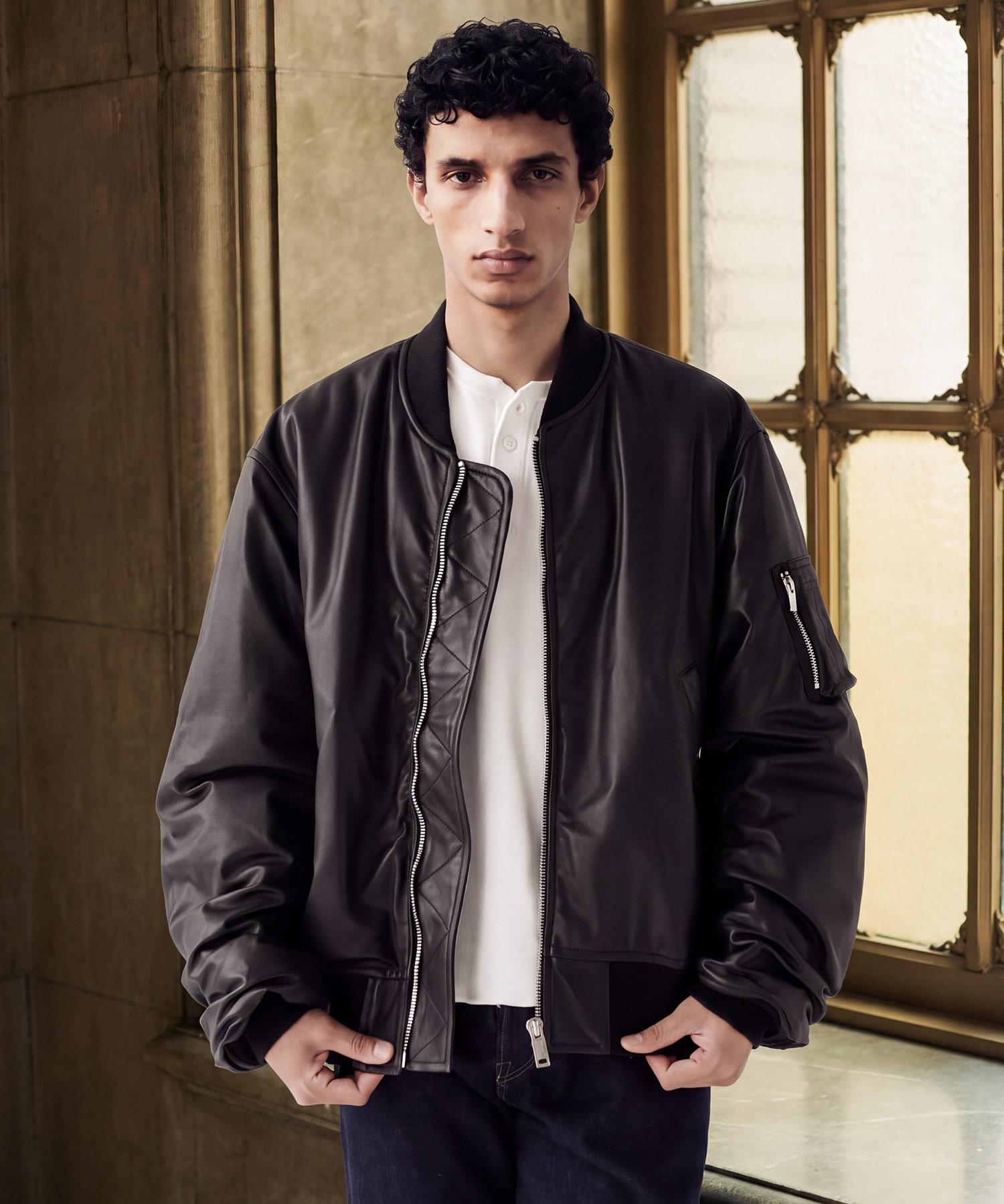 別注 MA-1 LEATHER BLOUSON -Sheep Leather- SEVEN BY SEVEN