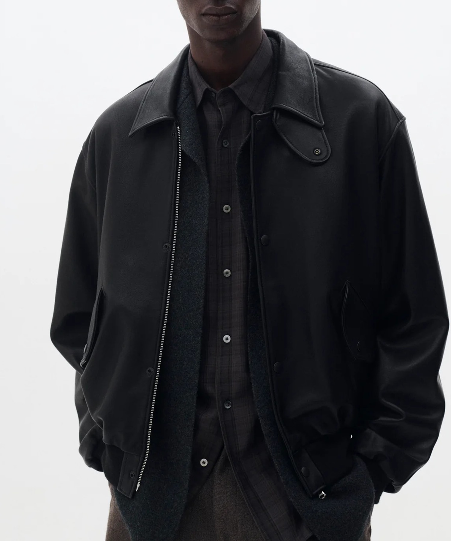 Lamb Leather Bomber Jacket YOKE