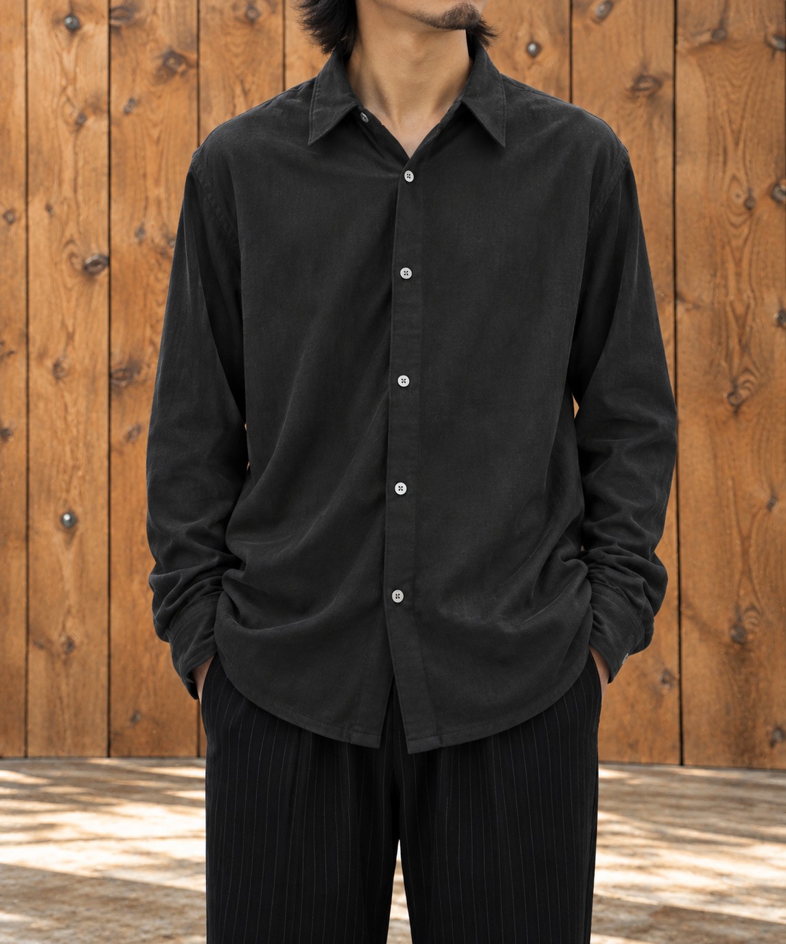 別注 36G Wool Fulling Stripe Modest Shirt KANEMASA PHIL.