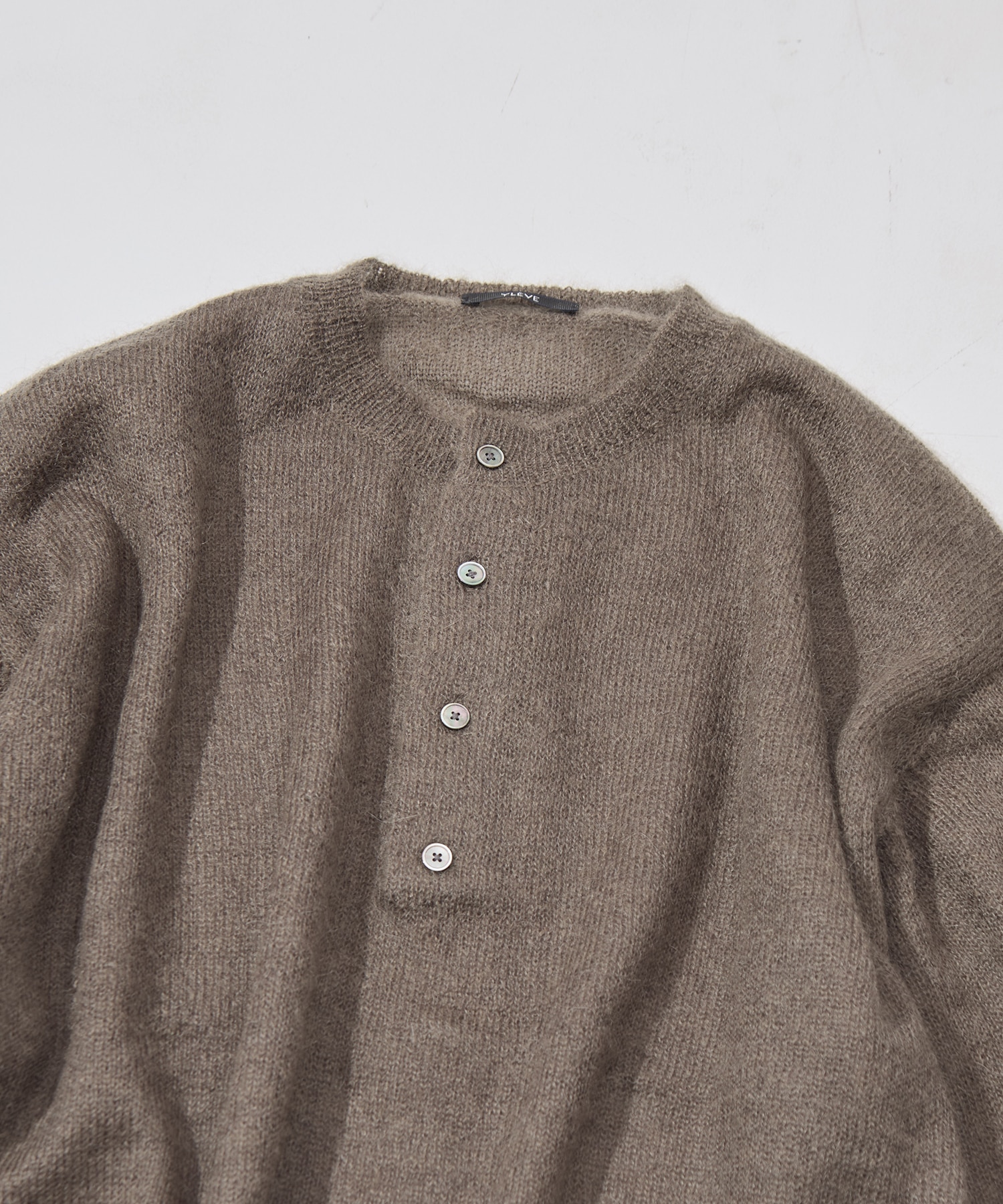 SUPER KID MOHAIR HENRY NECK KNIT YLEVE