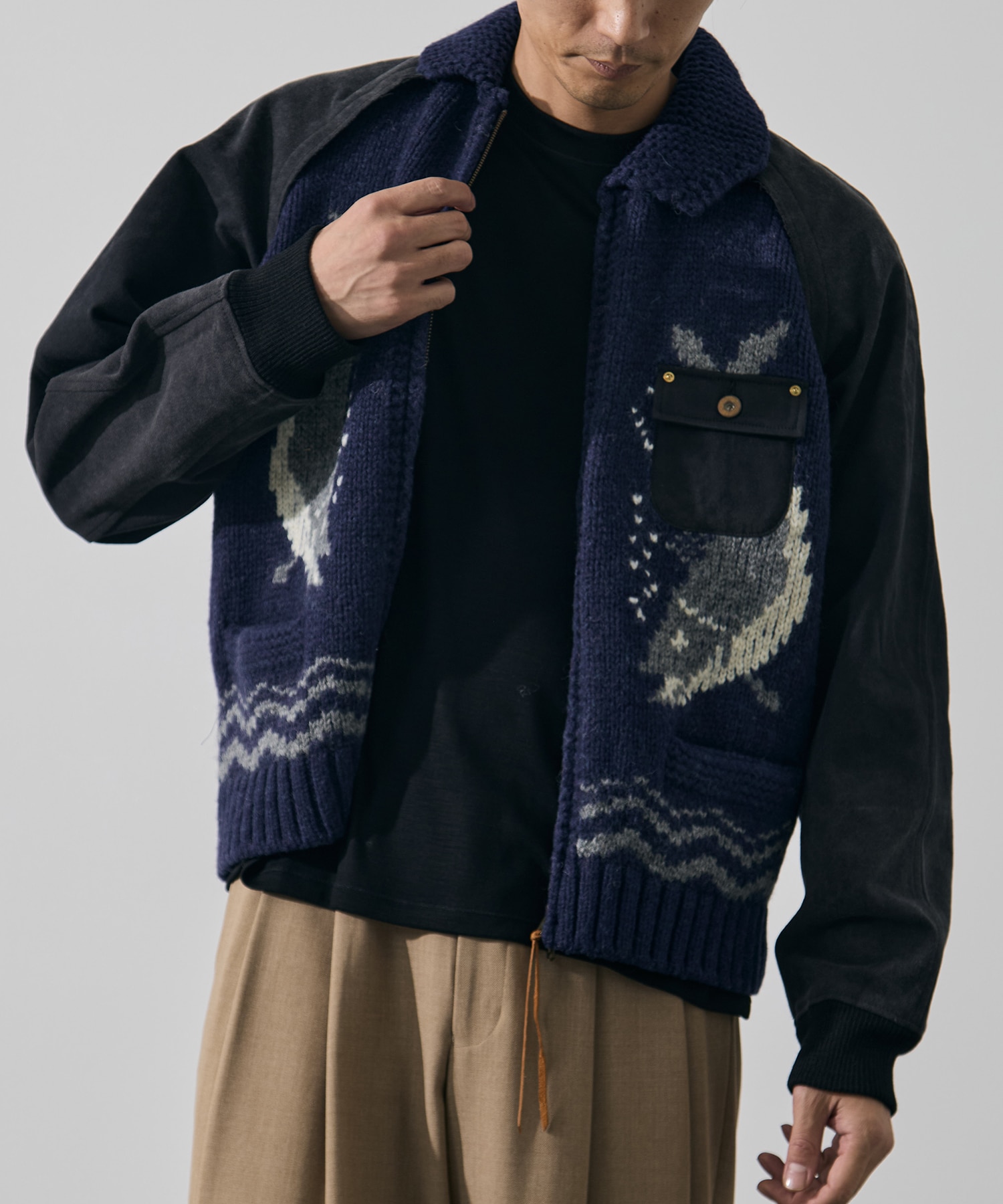 Combination cowichan sweater KHOKI