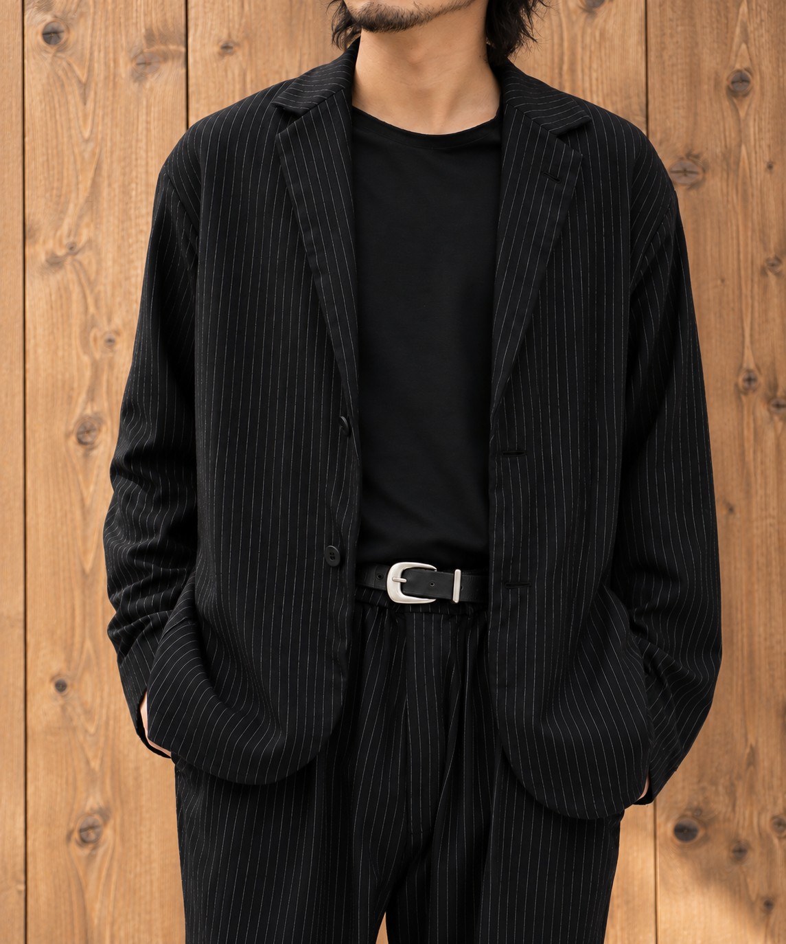 別注 36G Wool Fulling Stripe 2B Jacket KANEMASA PHIL.