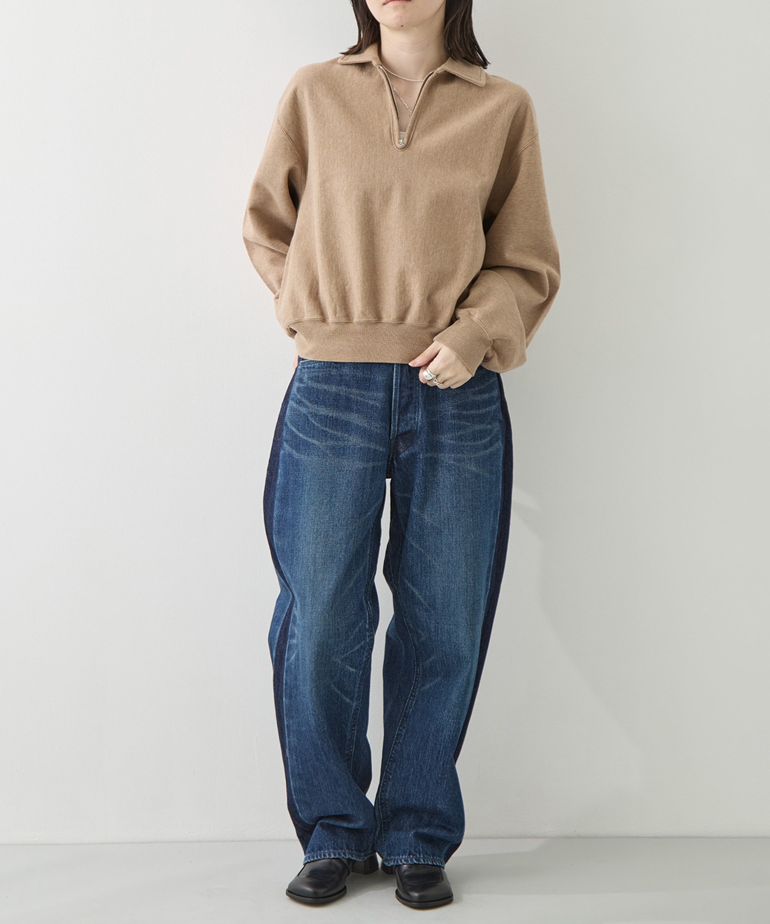 Thin-Sweat Harf-Zip P/O blurhmsROOTSTOCK