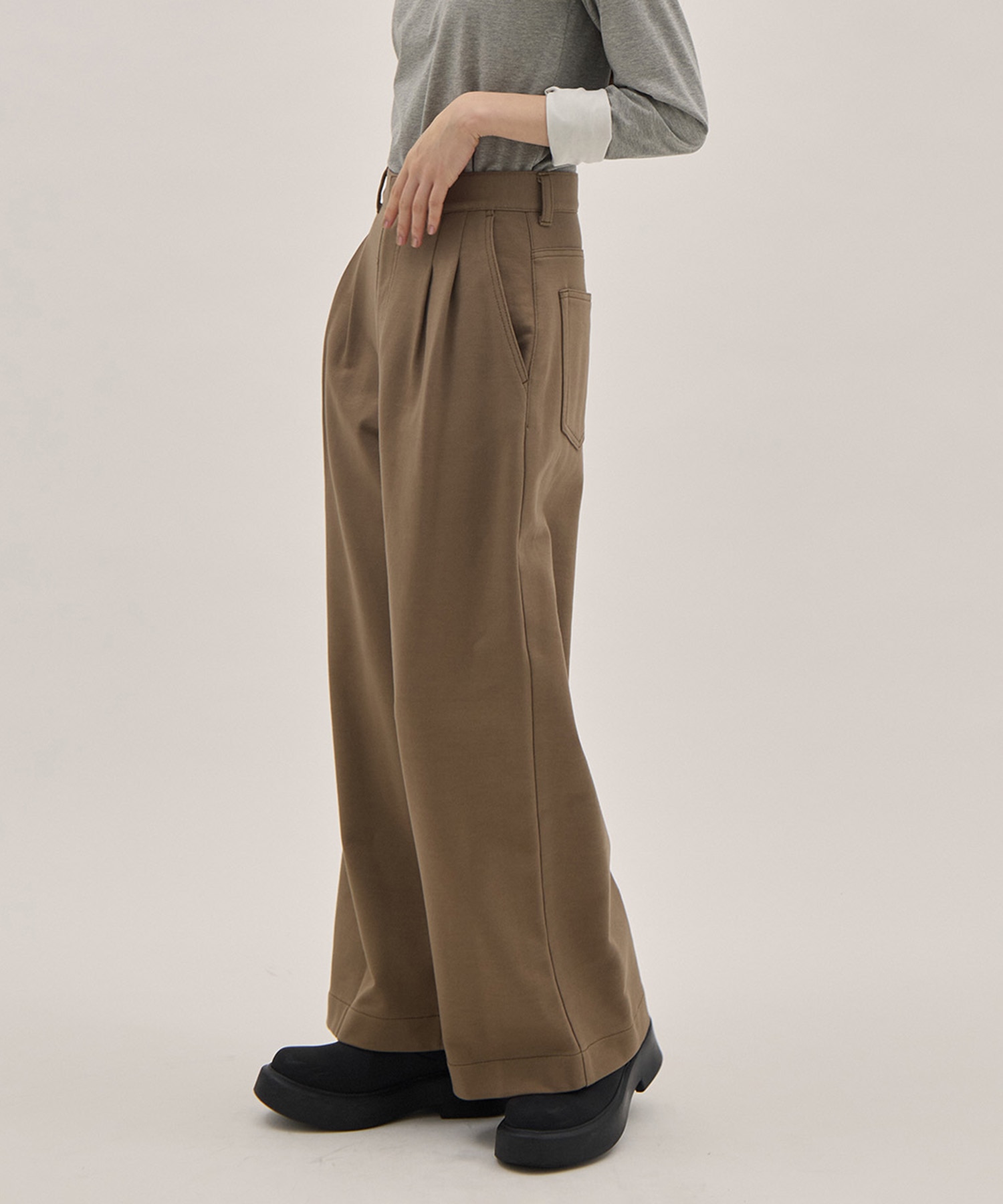 Hard Compact French Terry Wide Pants PHEENY