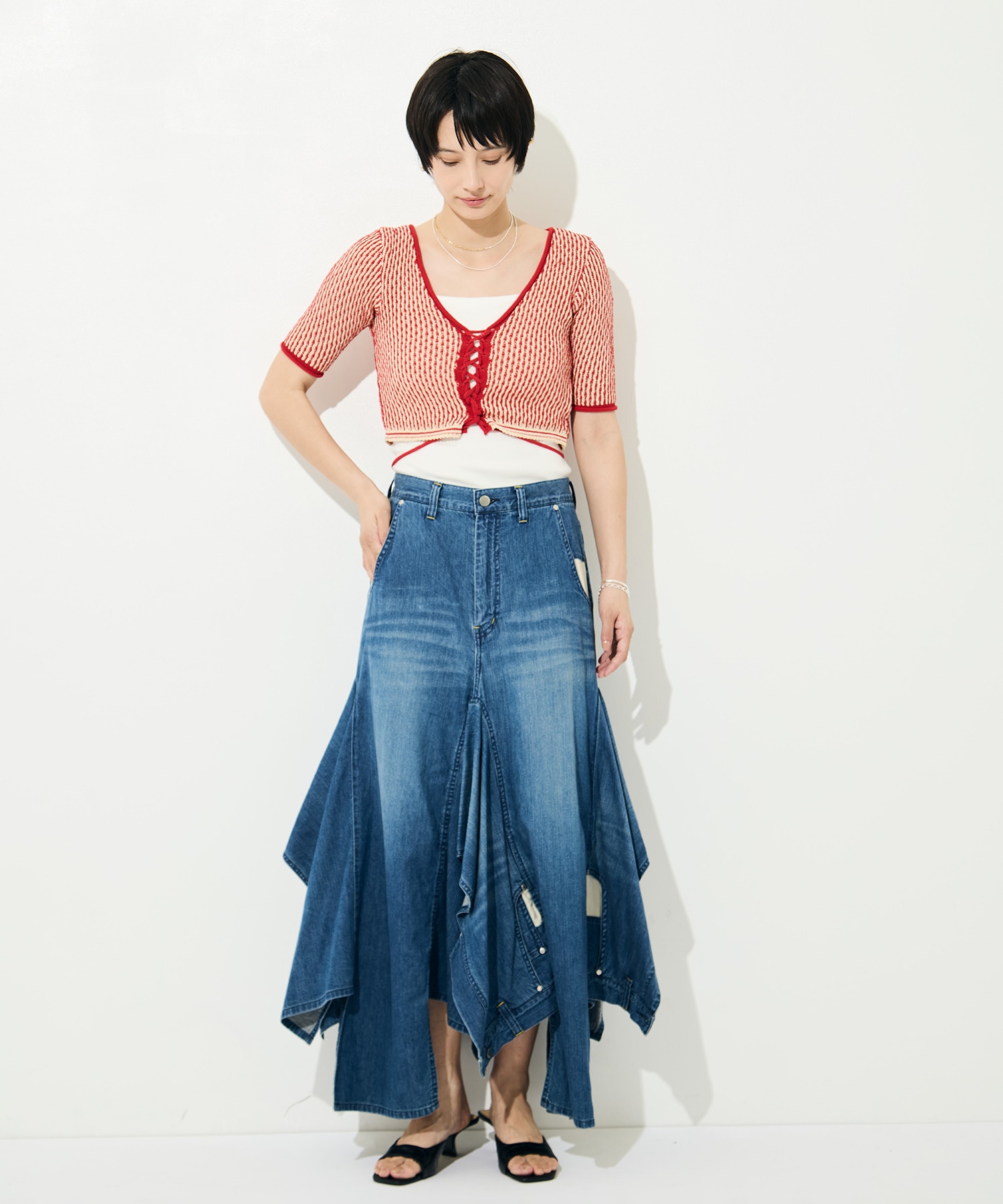 DOUBLE DENIM SKIRT BELPER