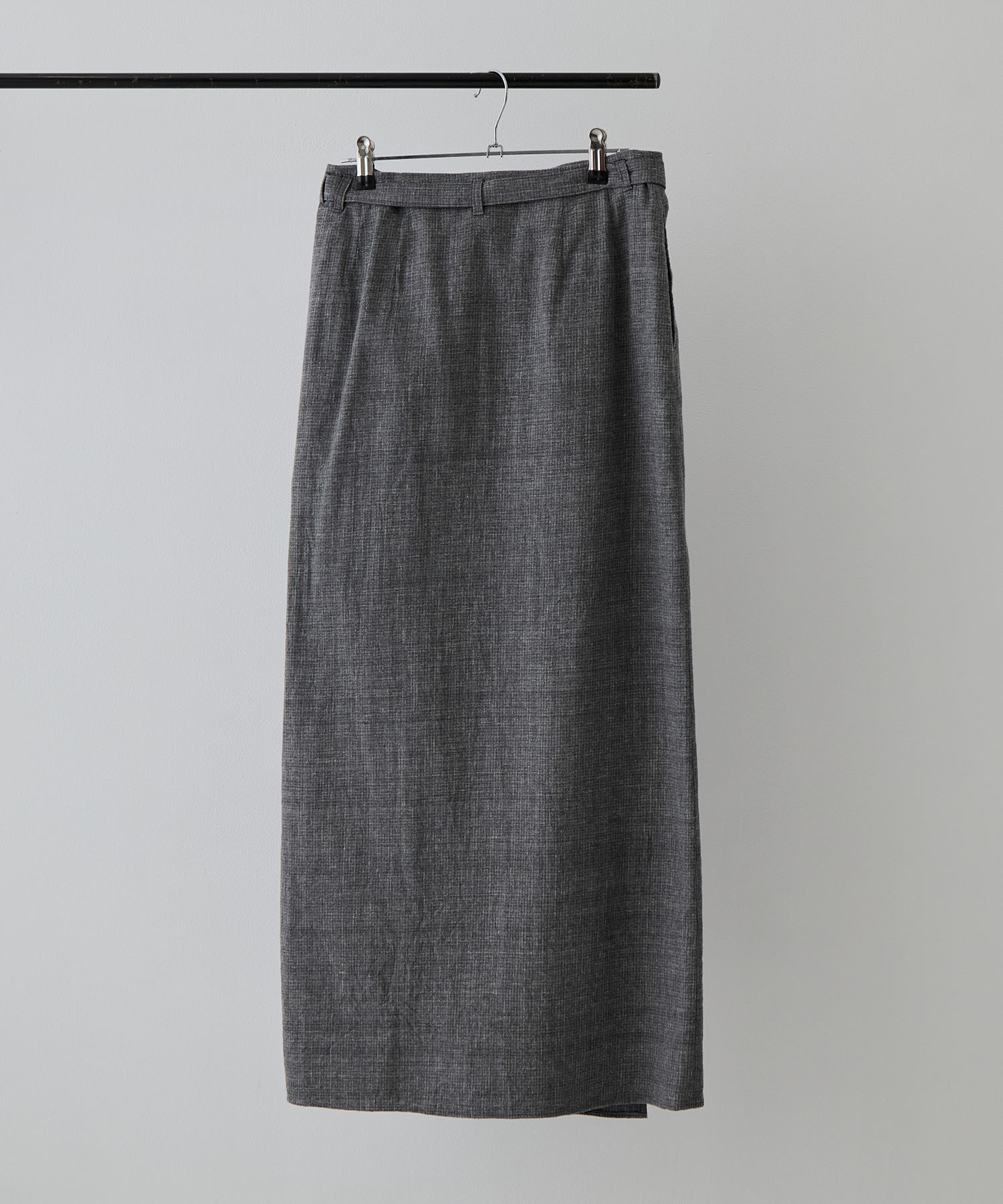 Mix Heather Cotton Wrap Belted Skirt blurhms