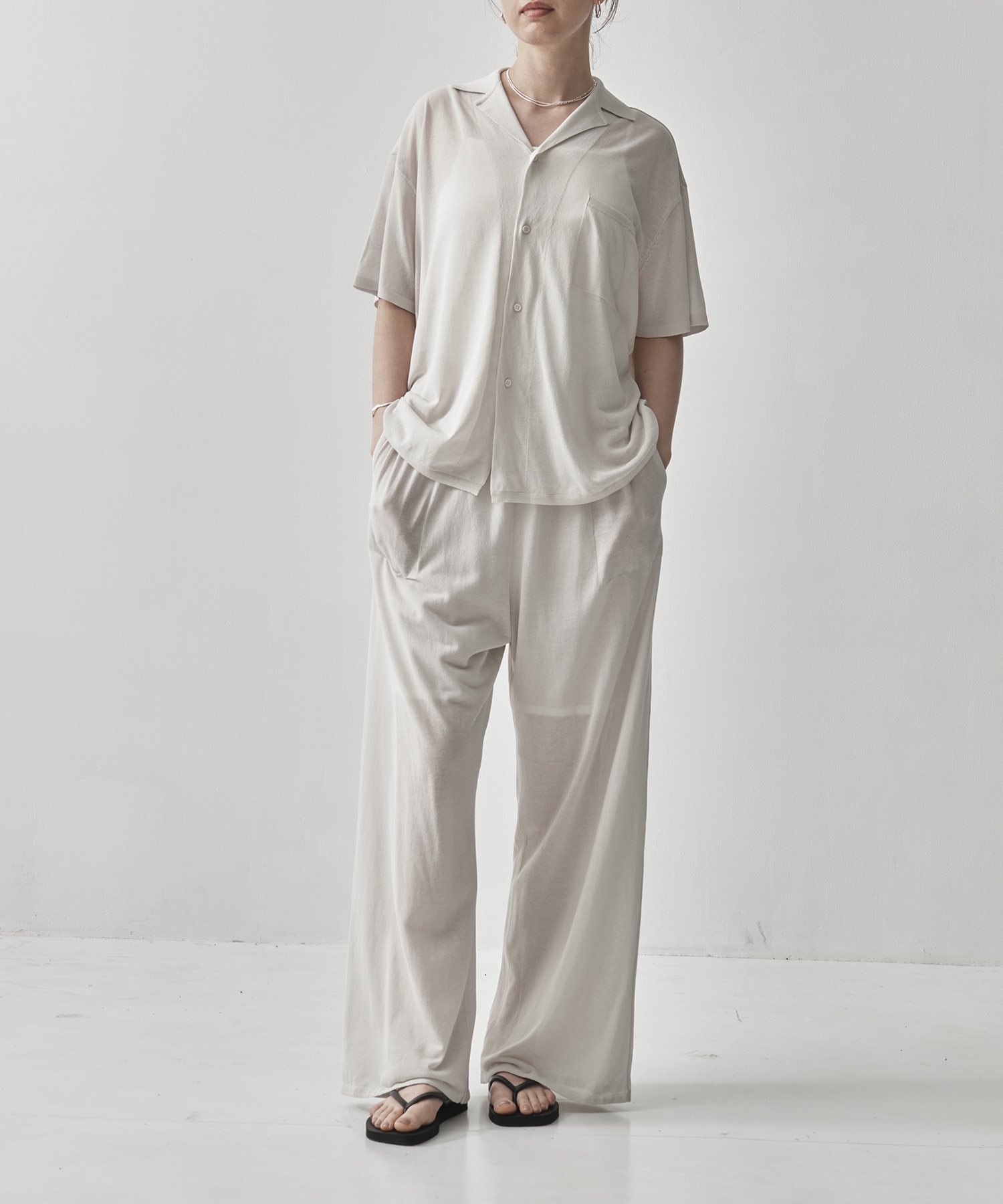 HIGH TWIST COTTON KNIT SHIRT ATON