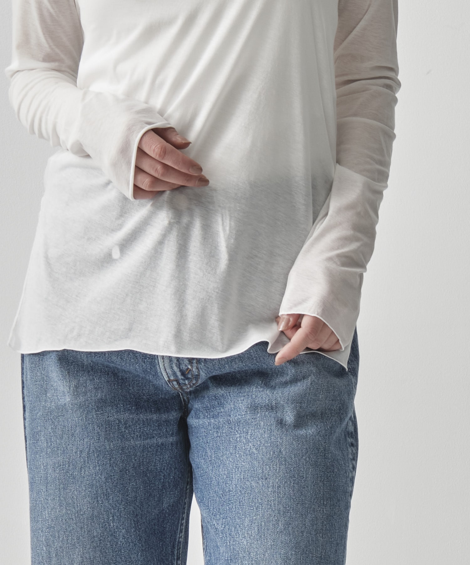 Side Slit Crew Neck Long Sleeve T GOOD PEOPLE GOOD STITCHING GOOD PRODUCT