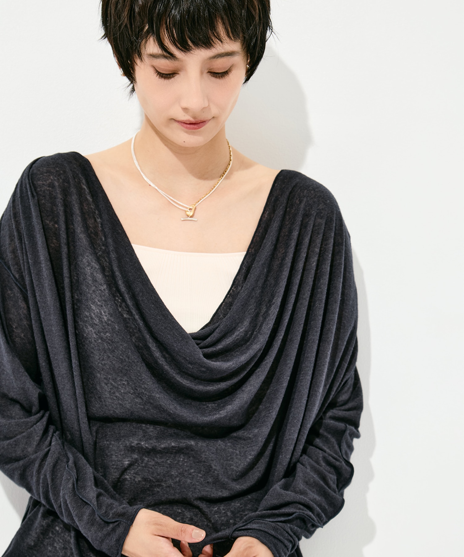 Draped Long Sleeve Pull Over GOOD PEOPLE GOOD STITCHING GOOD PRODUCT