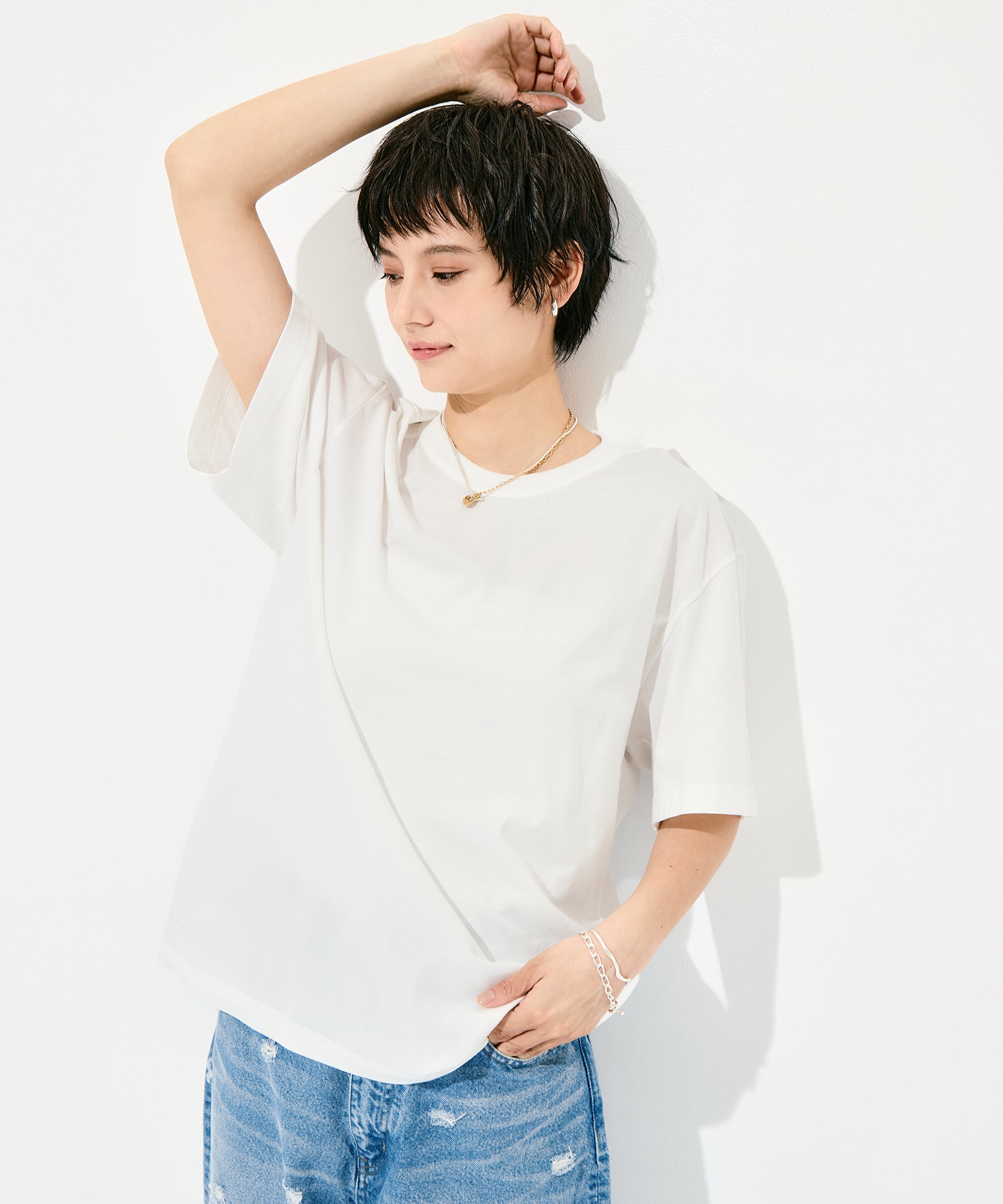 Raffy Gauze 2-Way T-Shirt INSCRIRE
