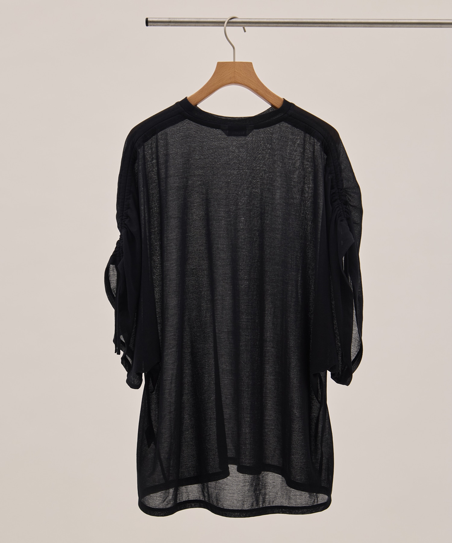 Sheer Jersey Gathered Shoulder Top PHEENY