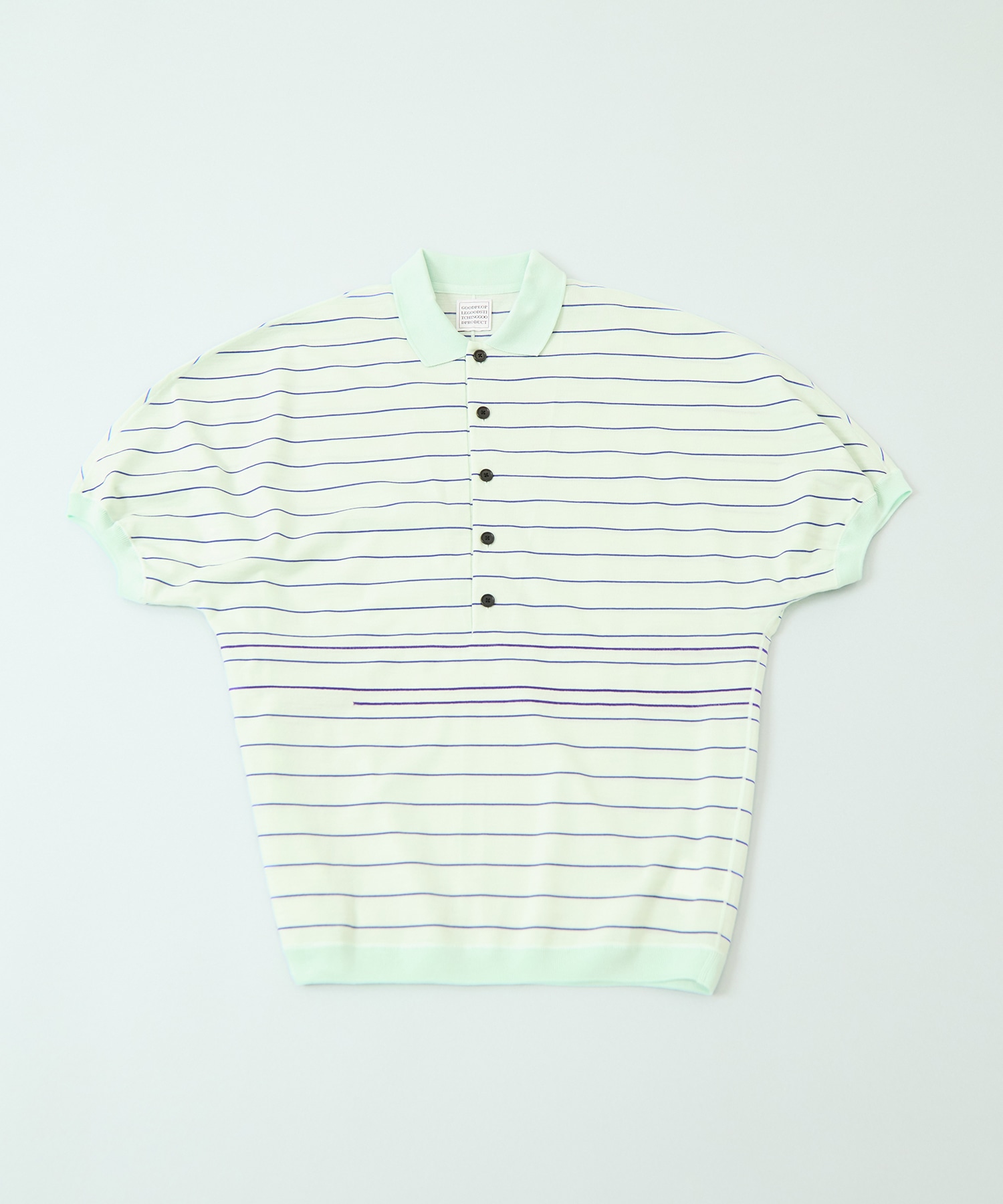 Dual Stripe Knit Half Sleeve Polo GOOD PEOPLE GOOD STITCHING GOOD PRODUCT
