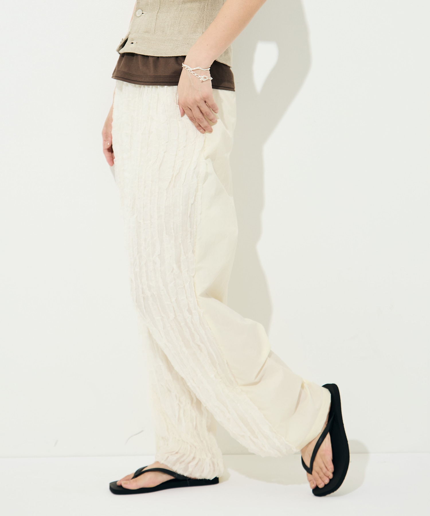 RUFFLE CHIFFON PANTS muller of yoshiokubo