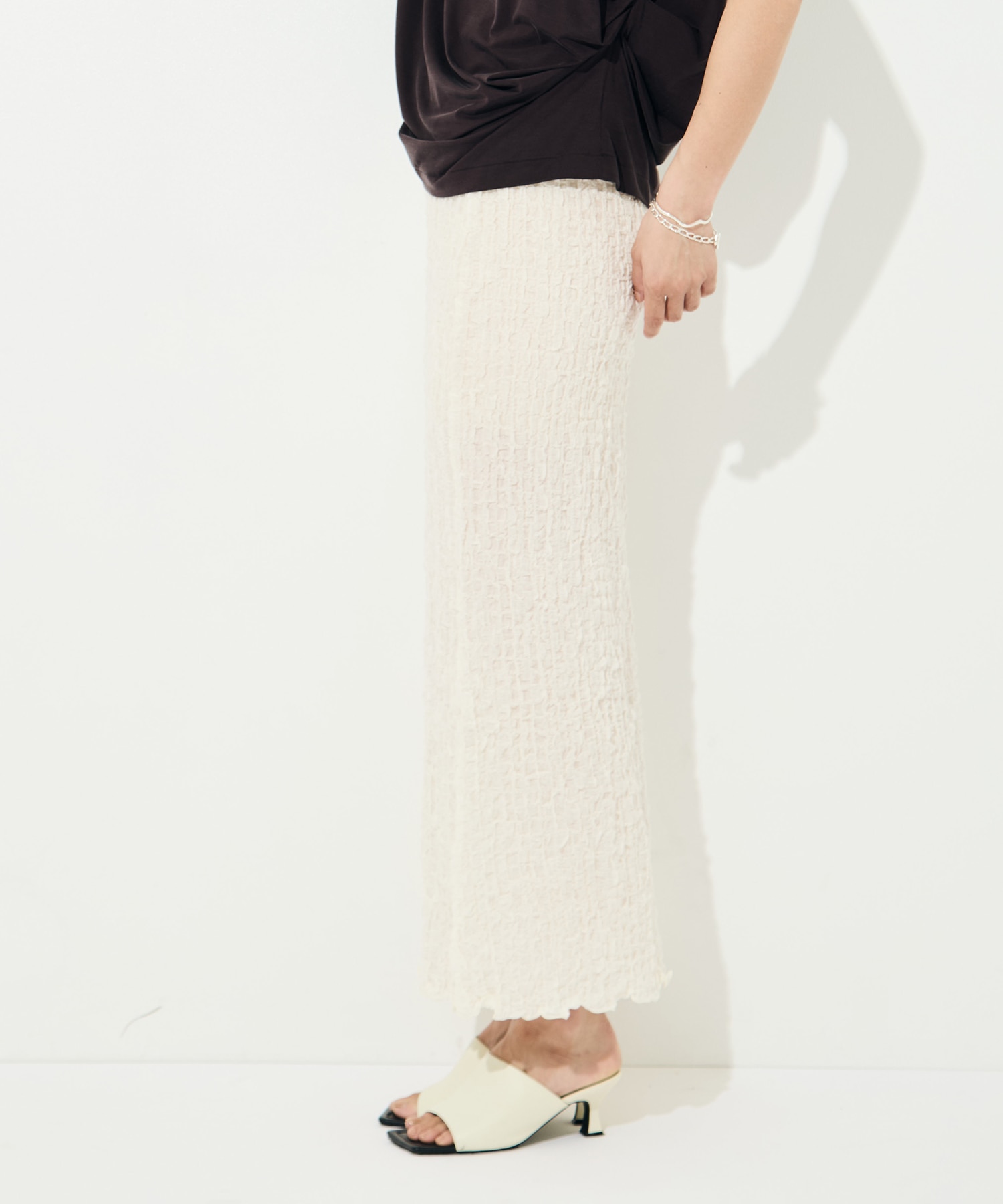 Shrink Lace Frill Skirt PHEENY
