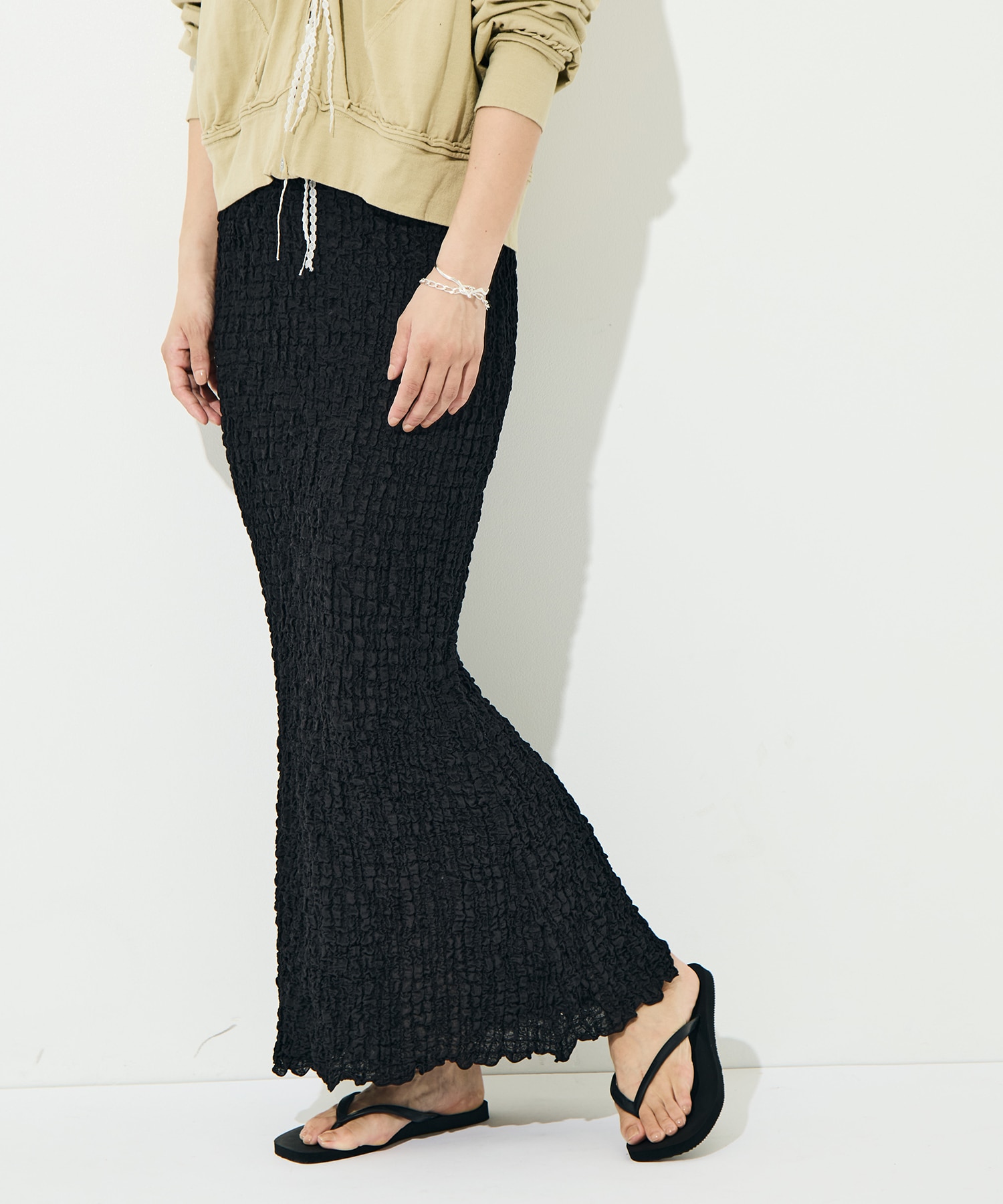 Shrink Lace Frill Skirt PHEENY
