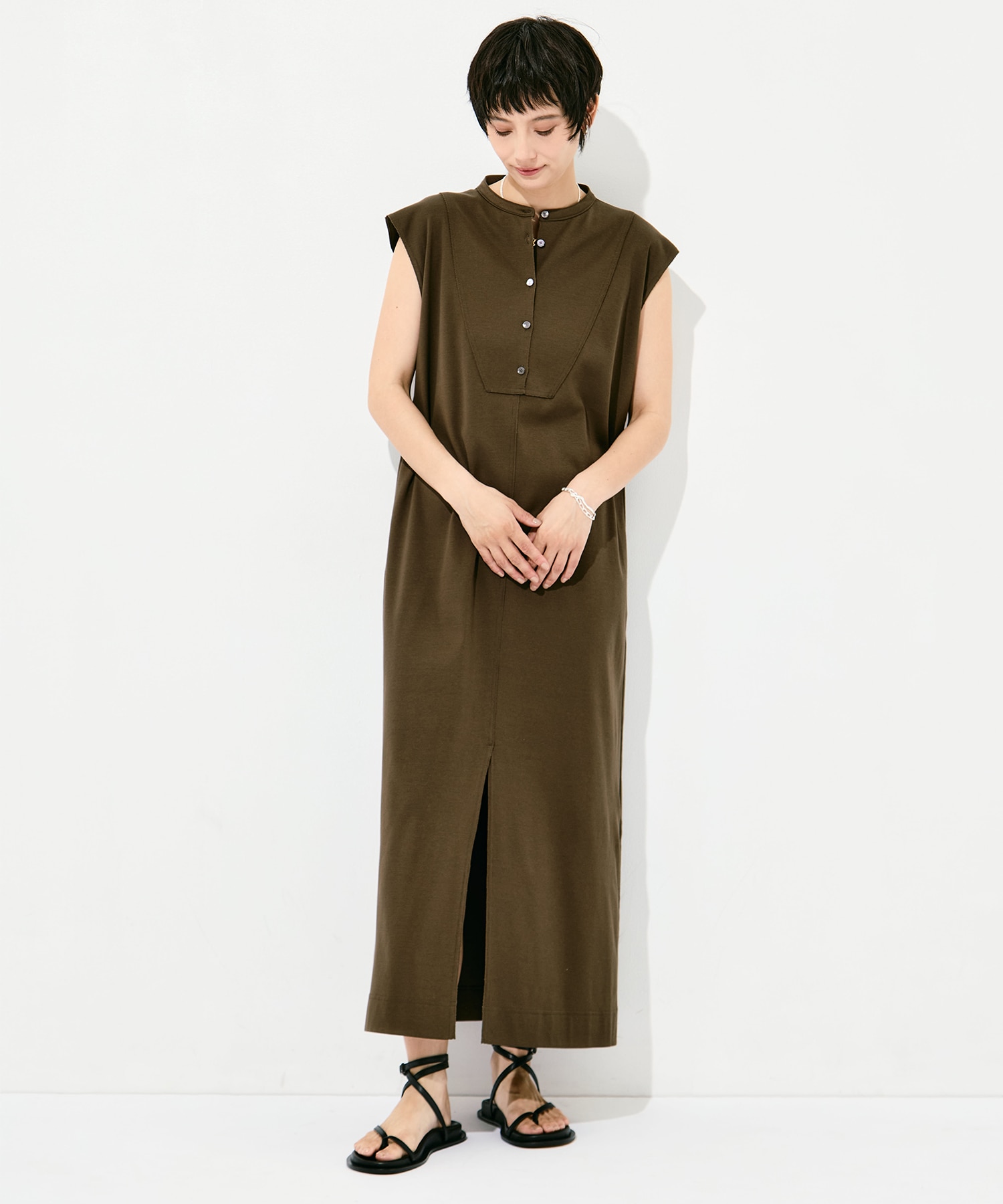 Sanfokin Cotton Bosom sleeveless dress WRAPINKNOT