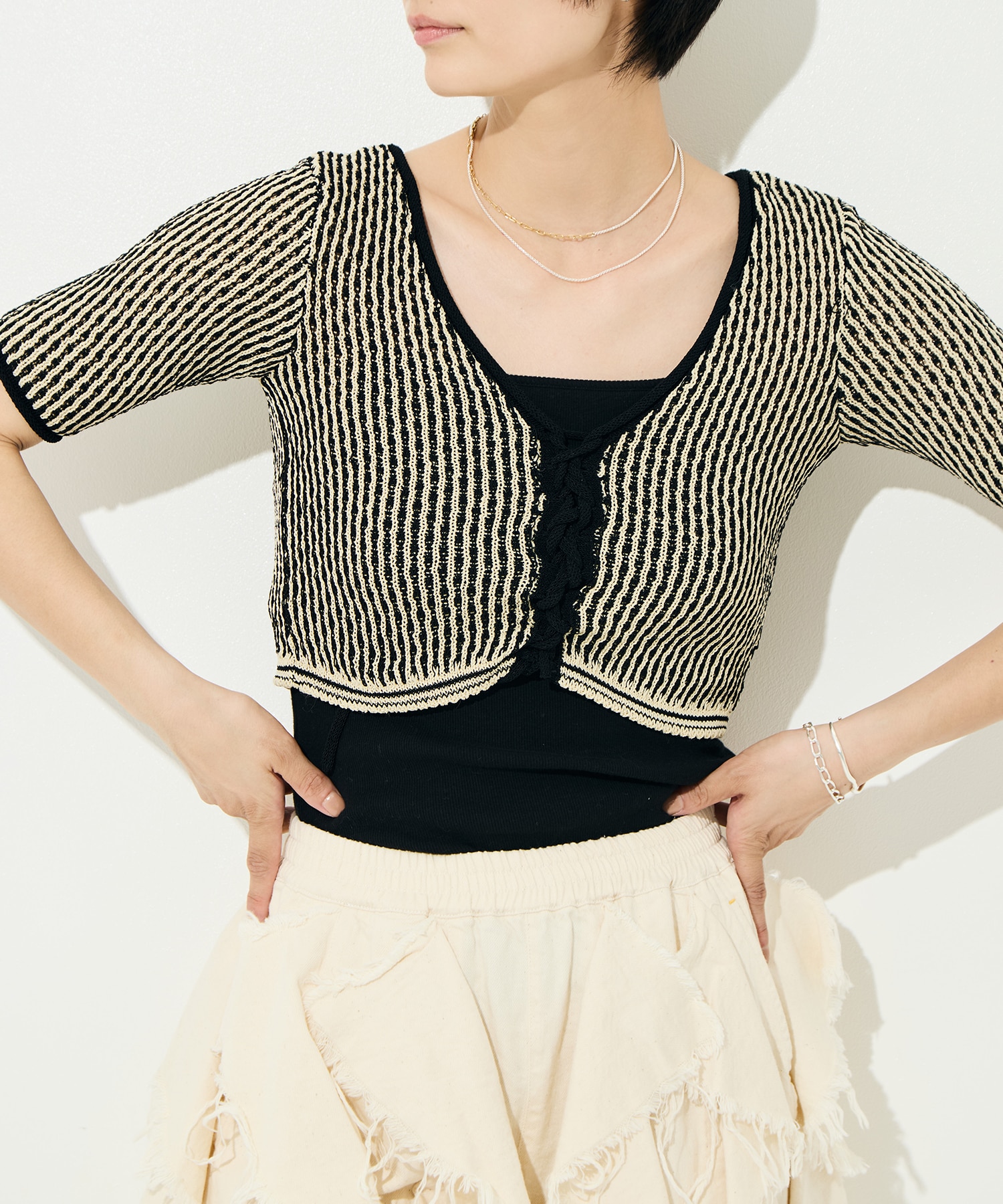 RIPPLE LACE-UP KNIT muller of yoshiokubo